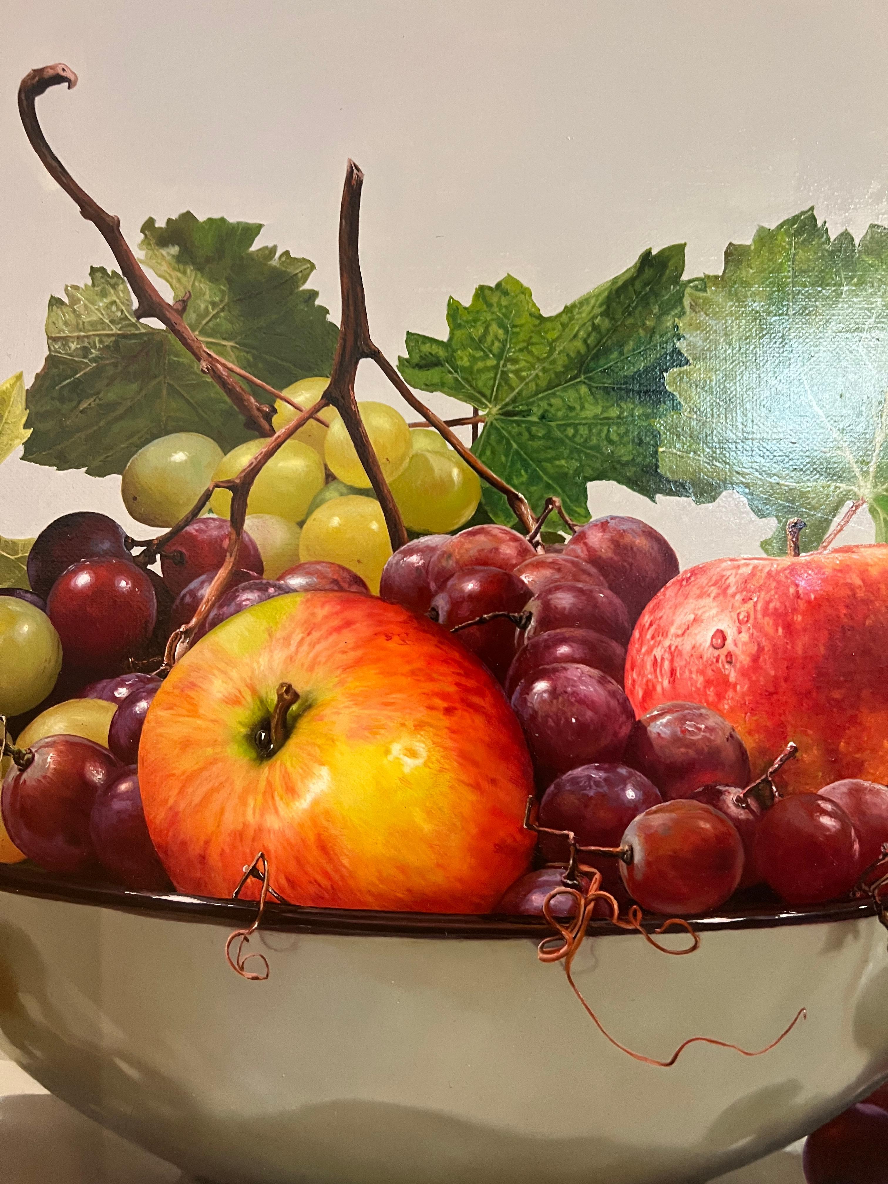 Divine Fruit - Photorealist Painting by Jesus Navarro