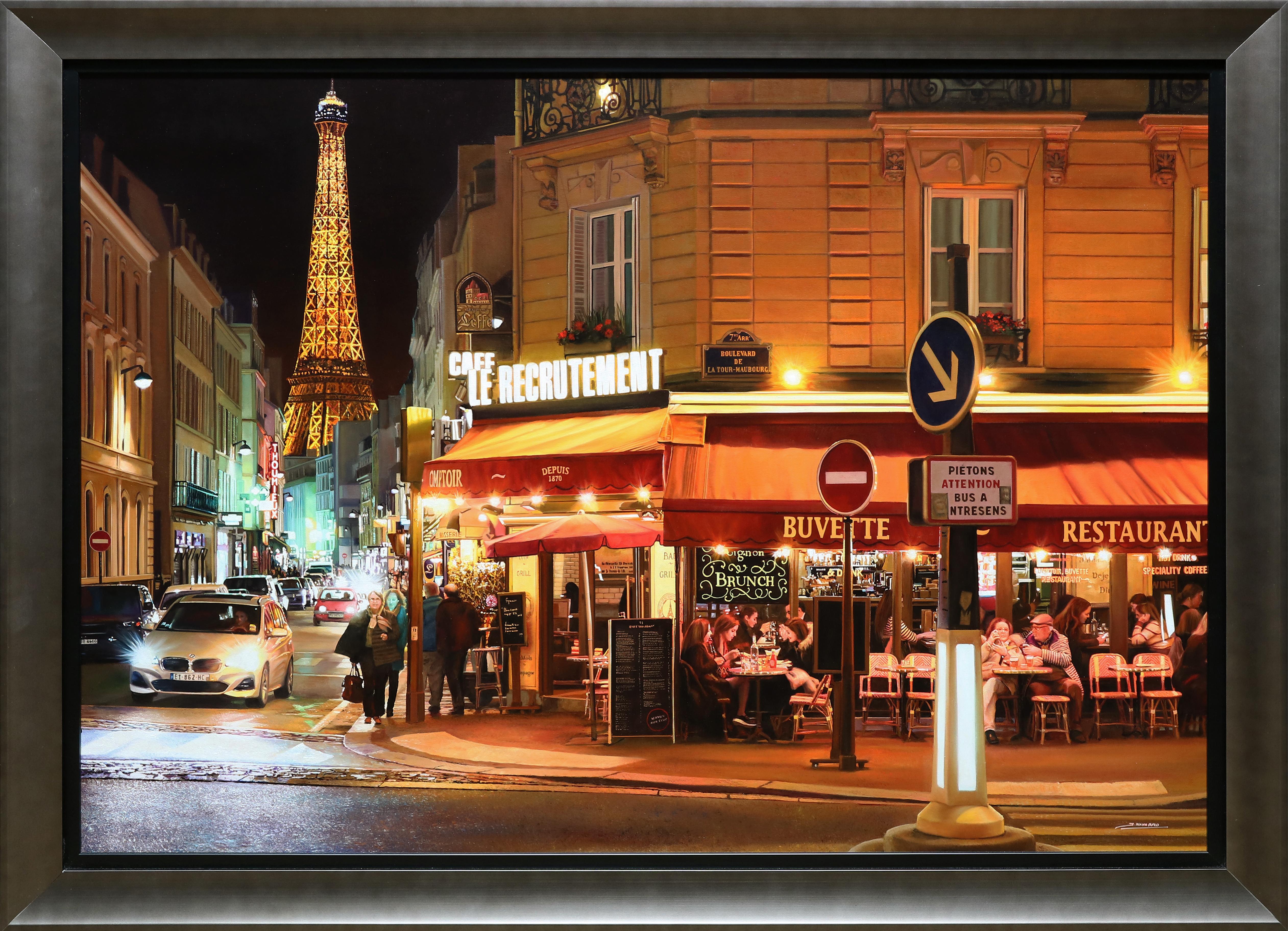 Parigi di notte (Paris de Noche): Pittura a olio fotorealista