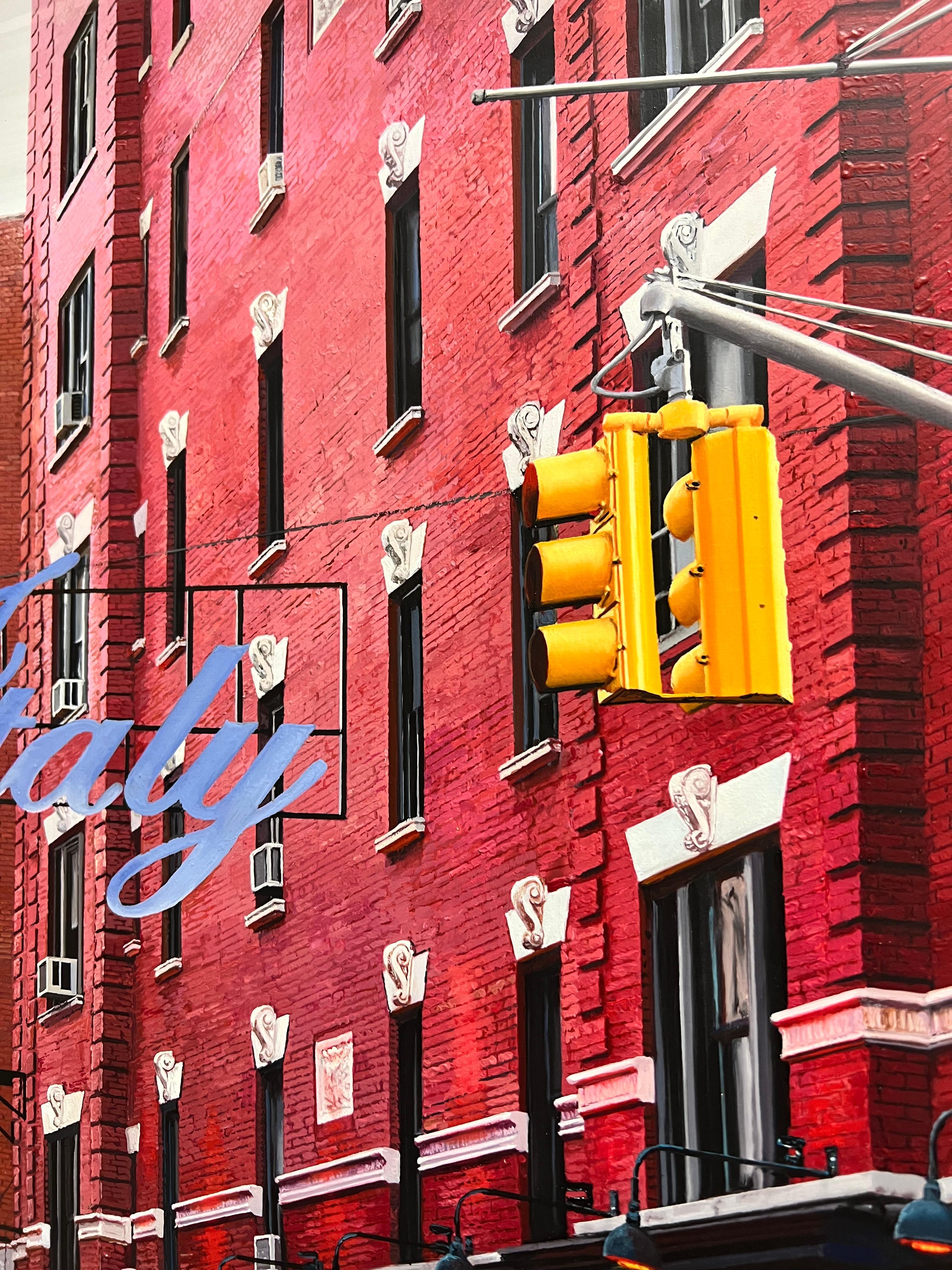 Pequena Italia (Little Italy) NYC - Photorealist Painting by Jesus Navarro