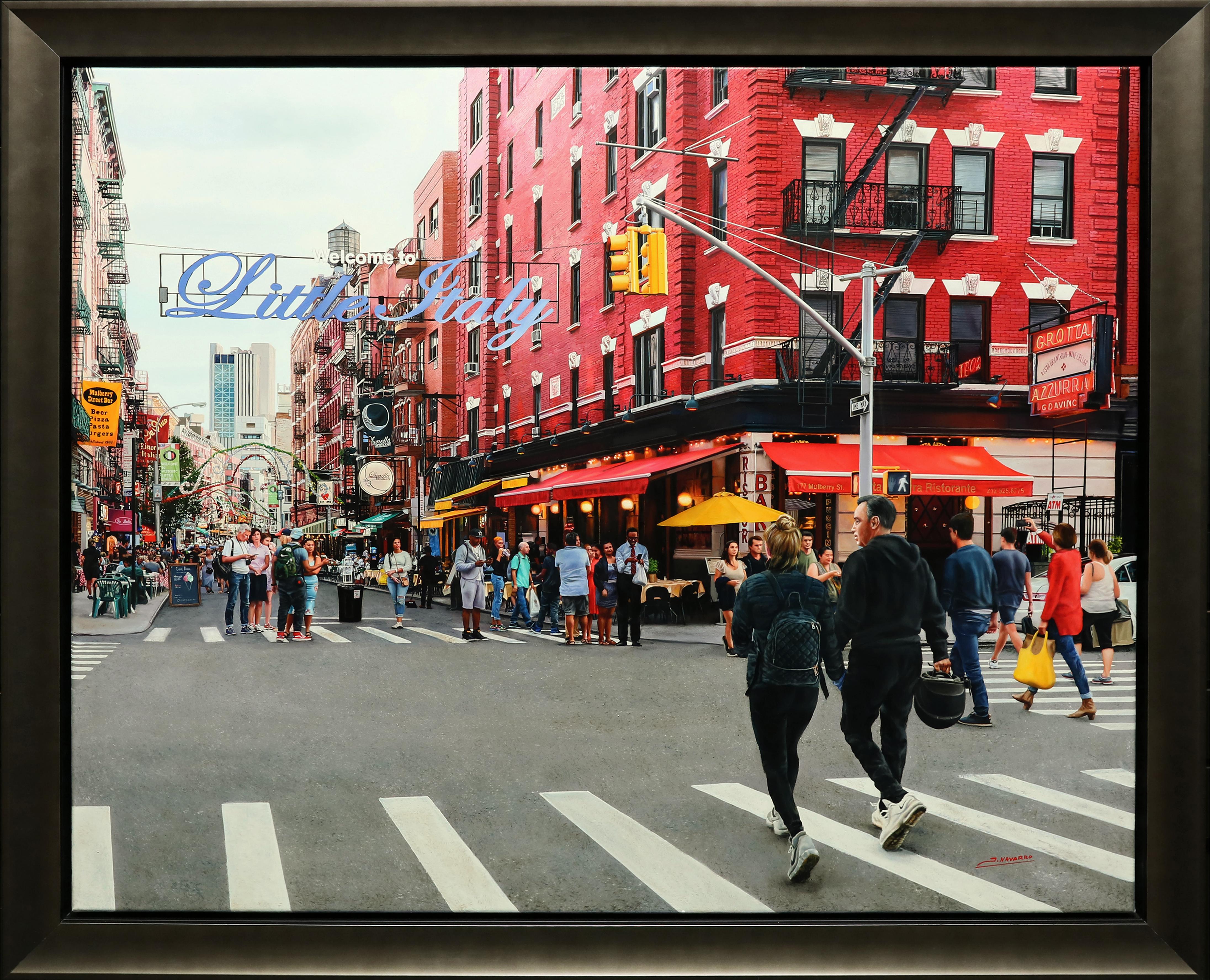 Jesus Navarro Figurative Painting - Pequena Italia (Little Italy) NYC