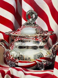 Red Stripes Still Life: Photorealist Oil Painting