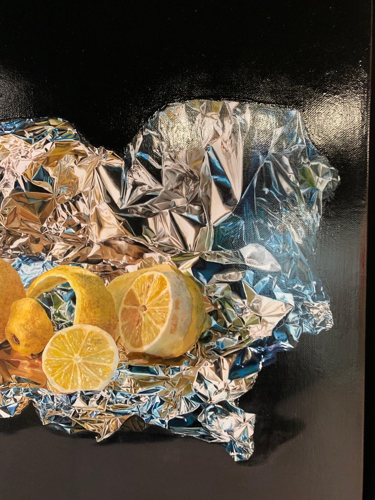 When Life Gives You Lemons - Black Still-Life Painting by Jesus Navarro