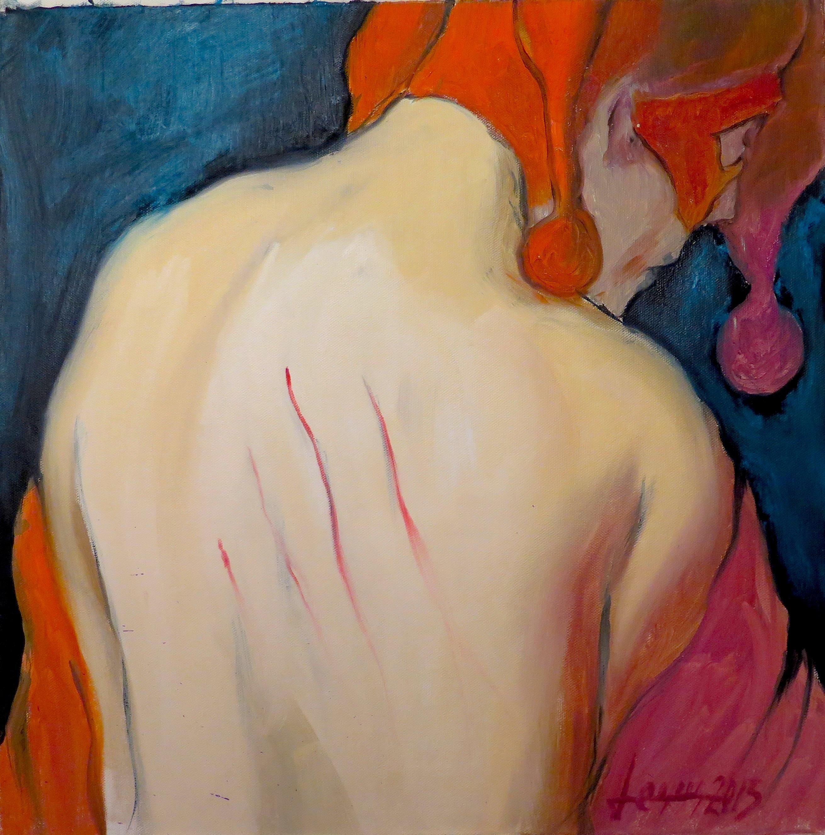 Jesus Nodarse Nude Painting - Love & the Jester - Oil Painting of Sacrifice 
