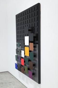 „Negro y Color“ (Schwarz und Farbe) – Abstrakte Op-Art, 1995