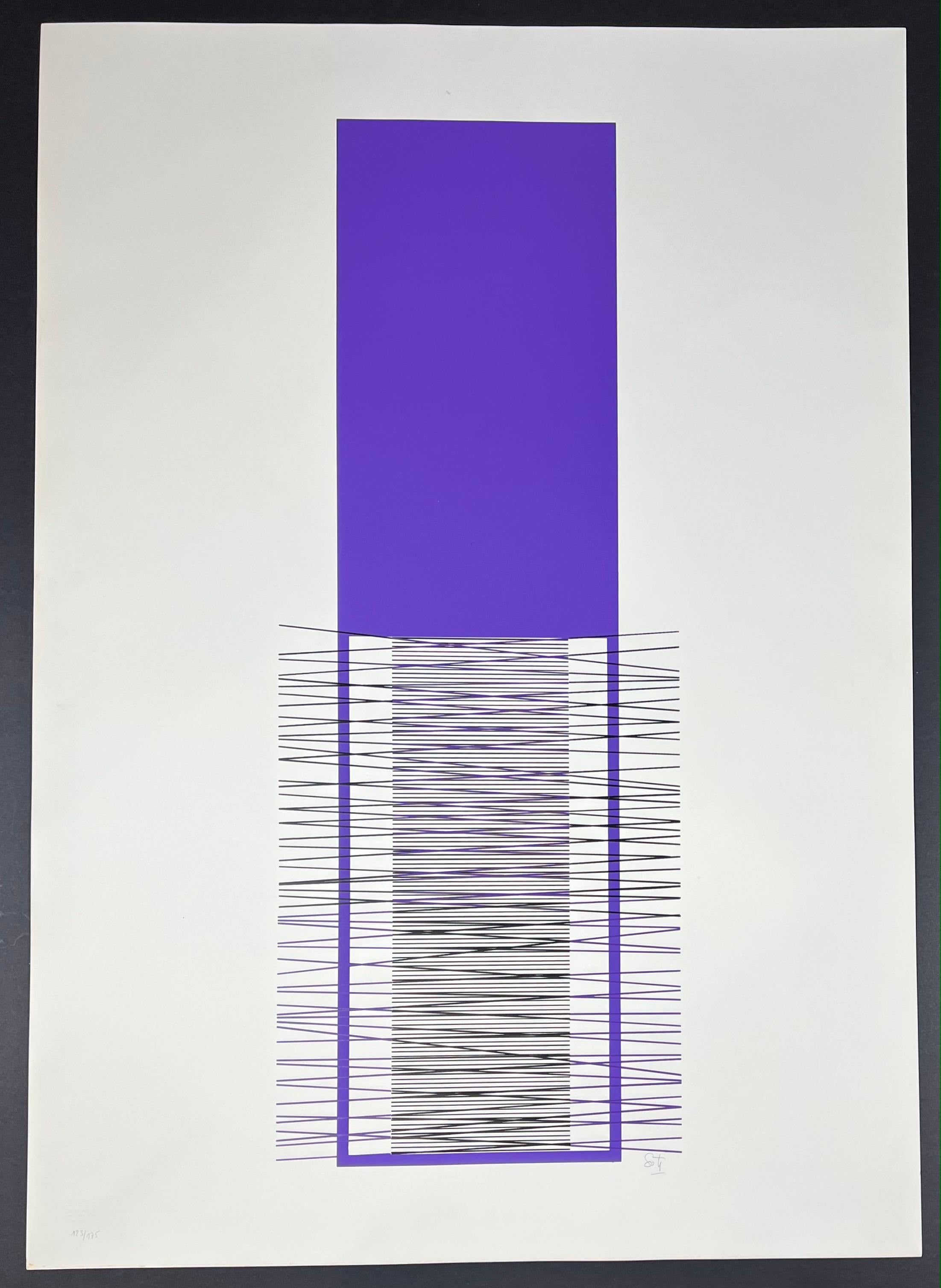 Jesús Rafael Soto ( 1923 – 2005 ) – Irritated Purple – hand-signed Screenprint  For Sale 8
