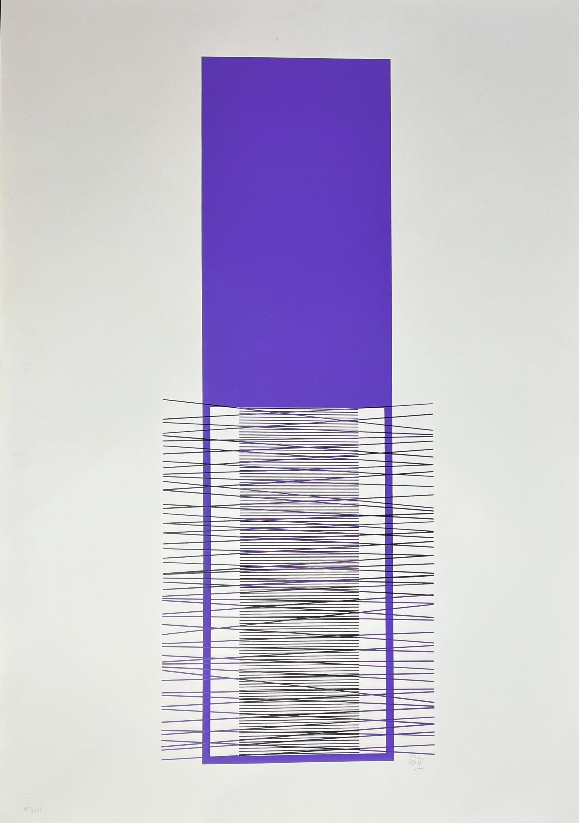Jesús Rafael Soto ( 1923 - 2005 ) - Irritated Purple - handsignierter Siebdruck 