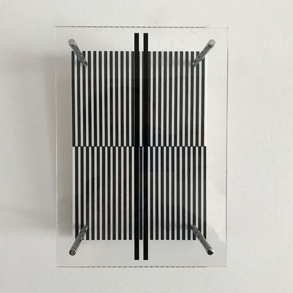 Permutation, Kinetic Sculpture, Geometric Abstraction, Aluminum - Gray Abstract Sculpture by Jesús Rafael Soto 