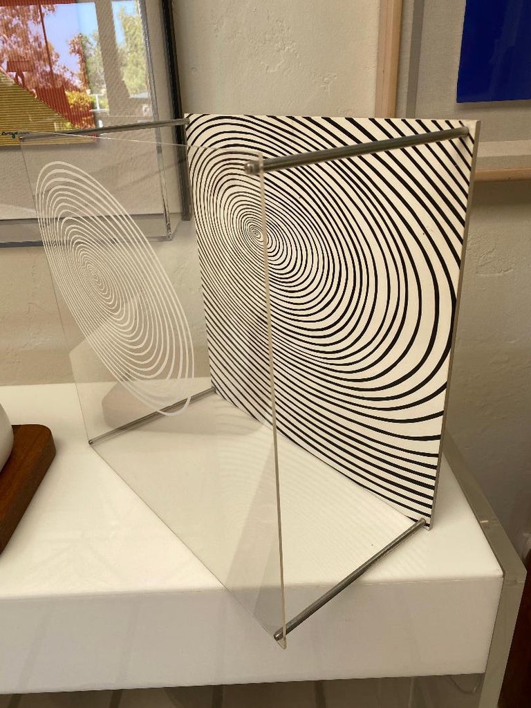 French Jesus Rafael Soto Acrylic Sculpture/Geometric/Construction Op Art Signed, 74/100 For Sale