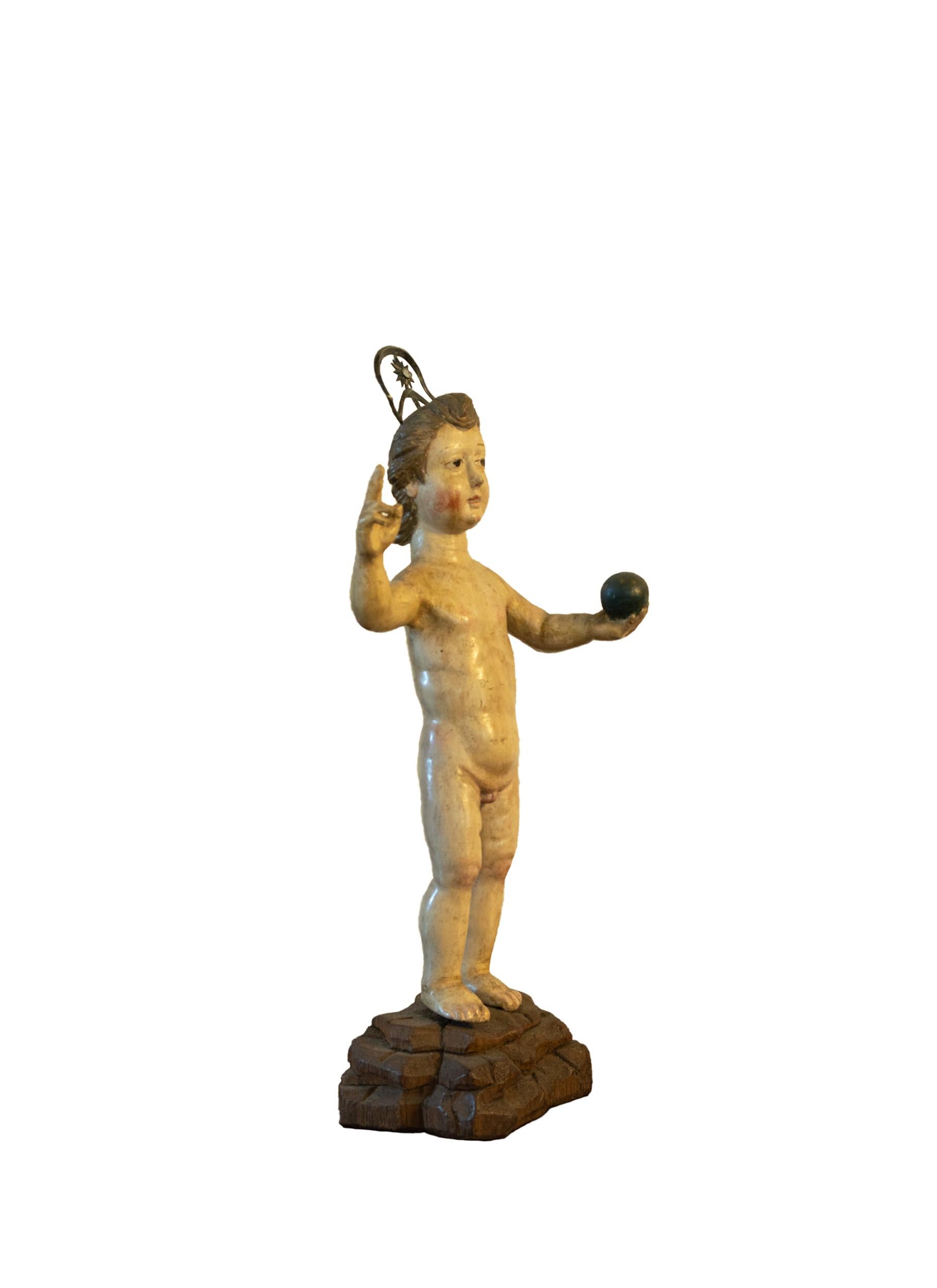 Cette sculpture flamande du XVIIe siècle, réalisée de main de maître, présente Jésus-Christ comme le 