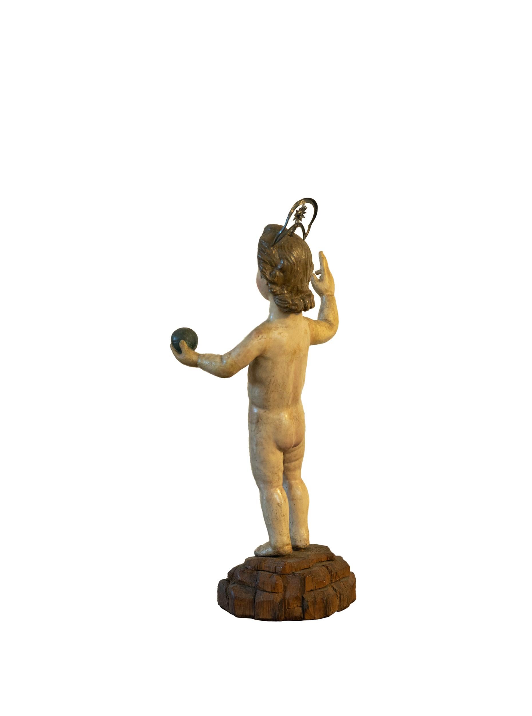 Belge Sculpture de Jésus Salvator Mundi, art religieux flamand, 17e siècle en vente