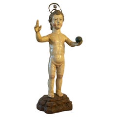 Jesus Salvator Mundi Sculpture, Flemish Religious Art, 17th Century