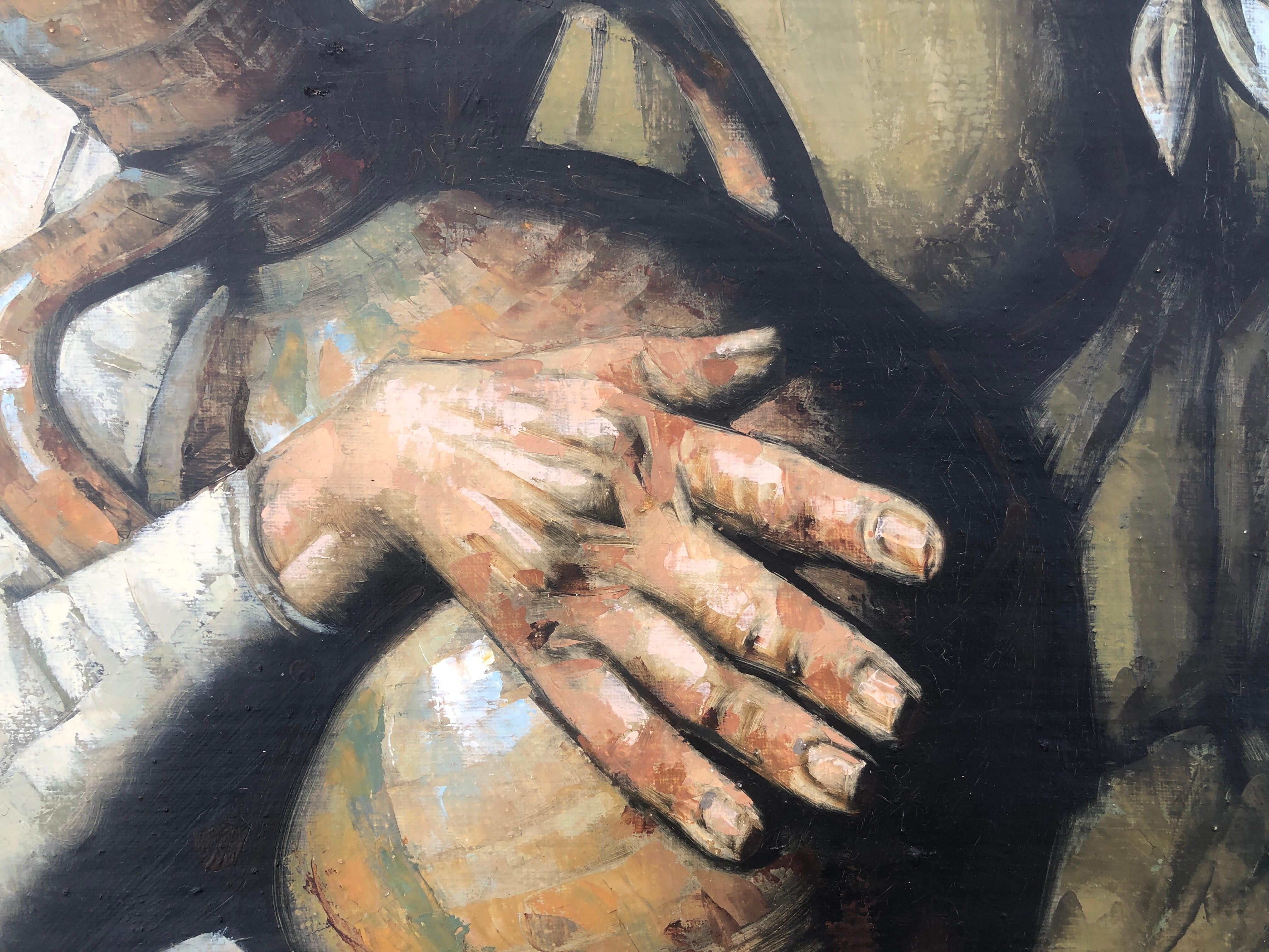 Esencia Andaluza óleo sobre lienzo pintura España pueblo español - Painting Contemporáneo de Jesus Villar