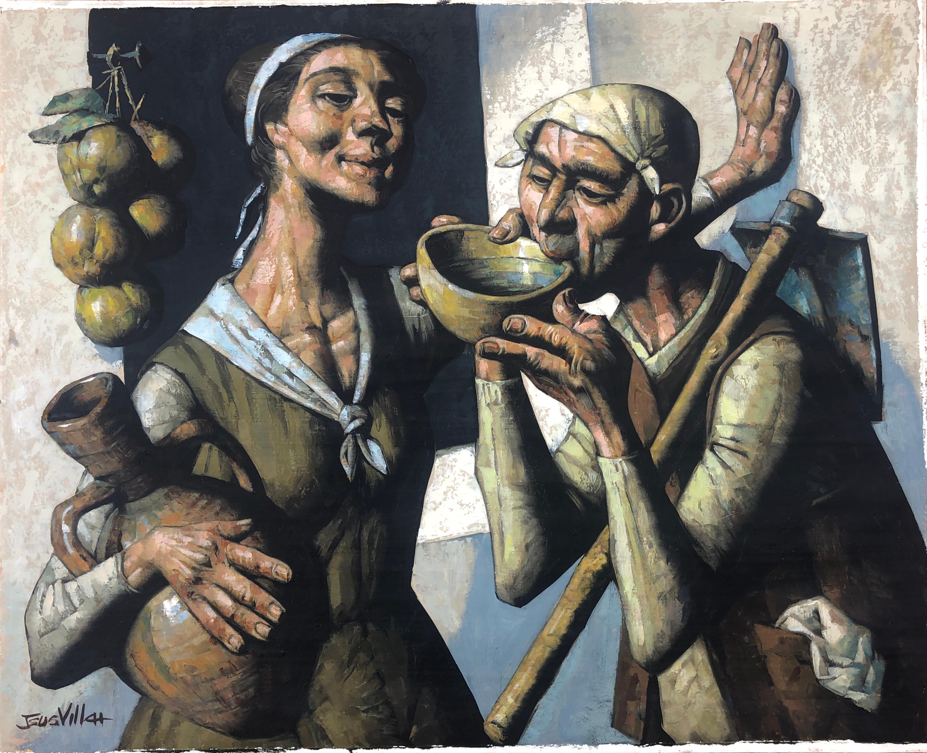 Portrait Painting de Jesus Villar - Esencia Andaluza óleo sobre lienzo pintura España pueblo español