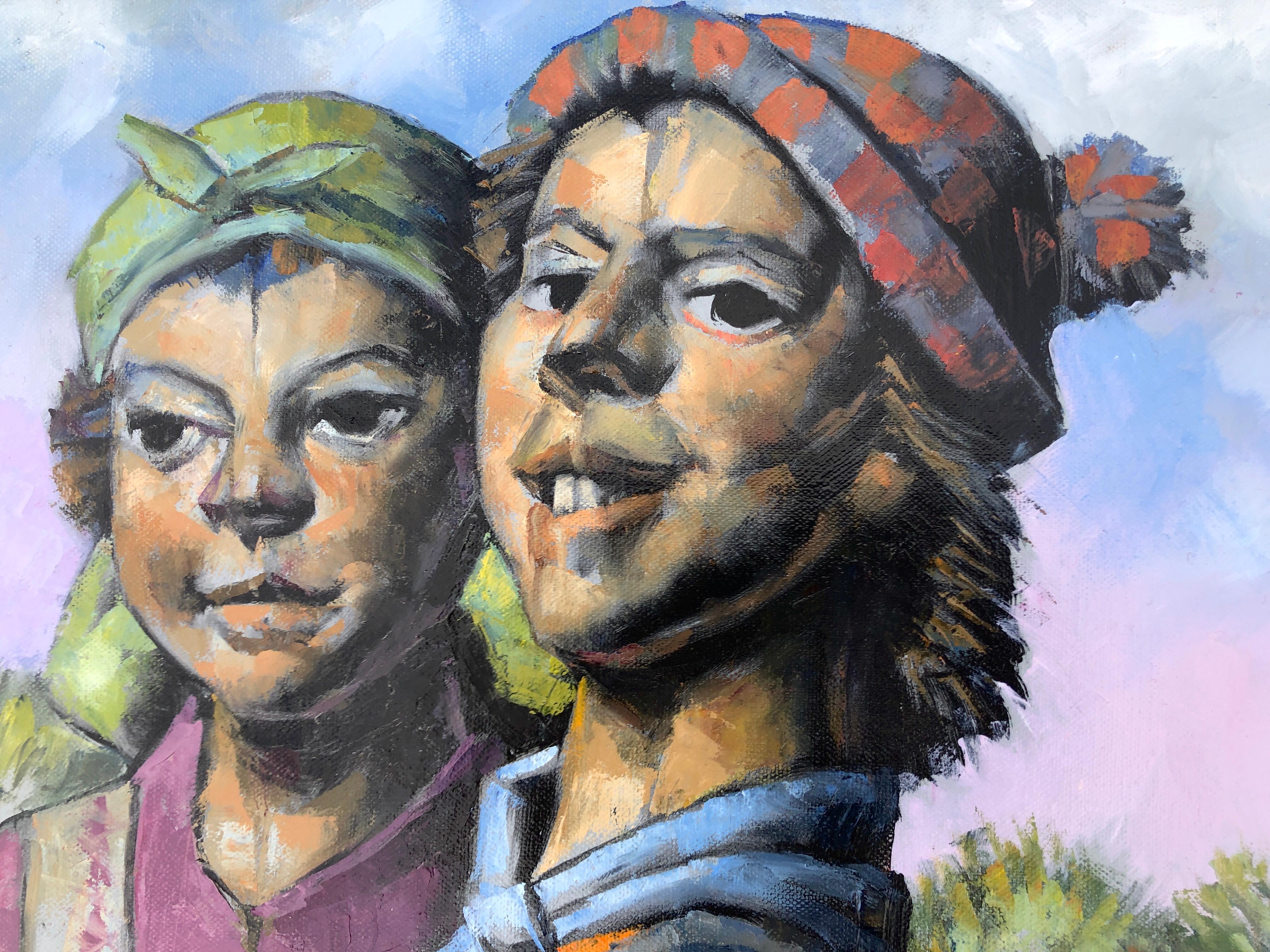 Campesinos españoles óleo sobre lienzo pintura Andalucía España 1