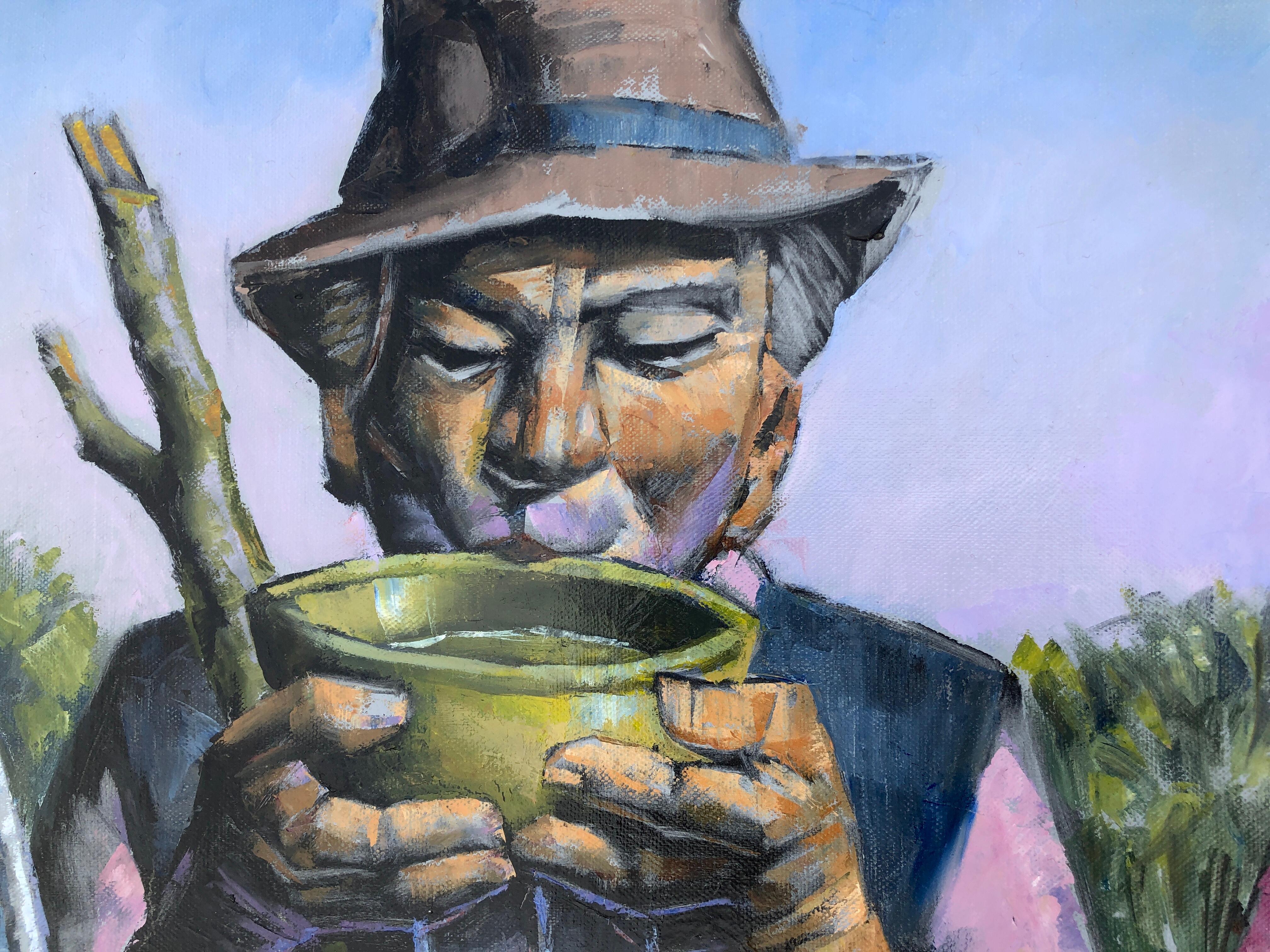 Campesinos españoles óleo sobre lienzo pintura Andalucía España 2
