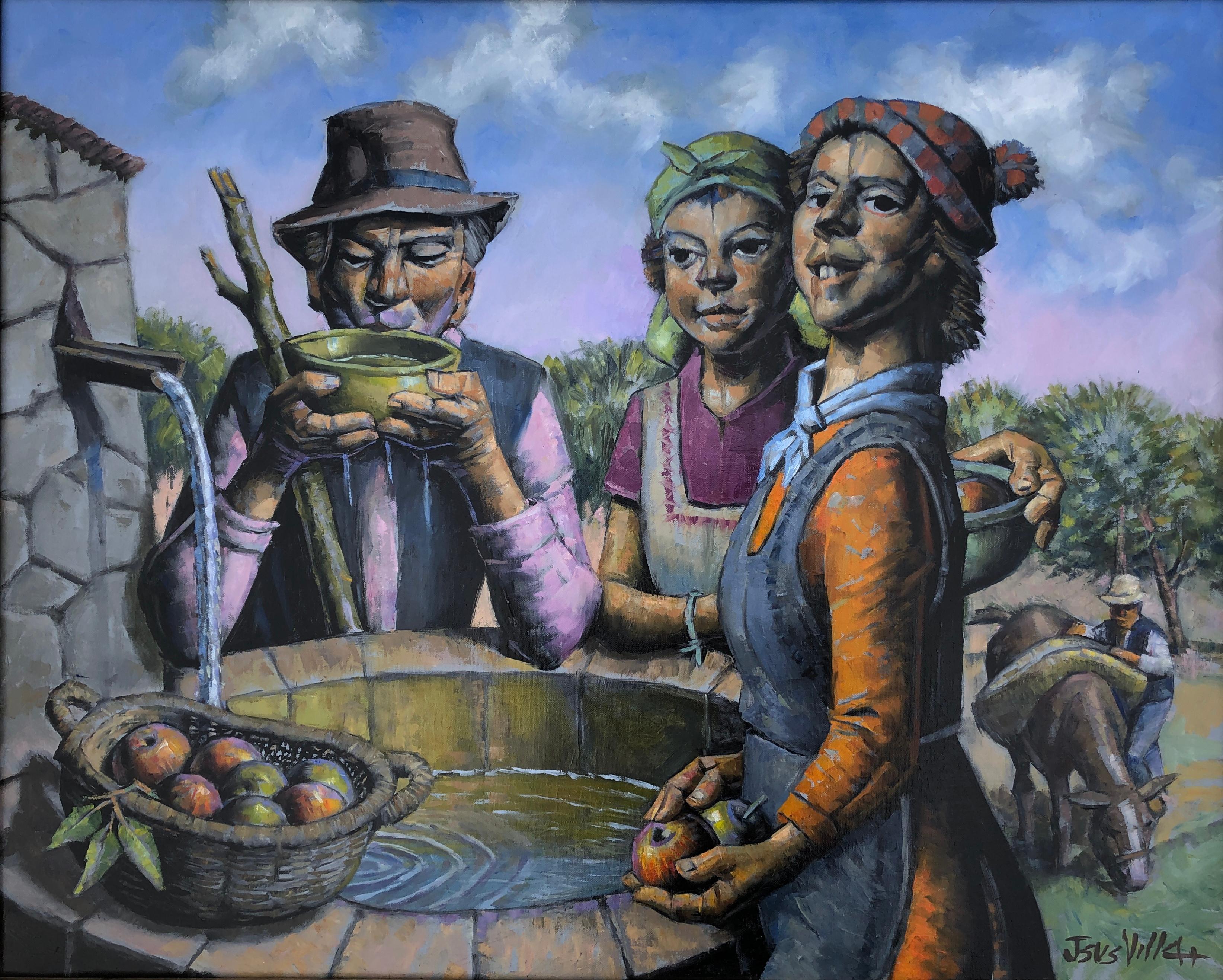 Still-Life Painting de Jesus Villar - Campesinos españoles óleo sobre lienzo pintura Andalucía España