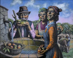 Campesinos españoles óleo sobre lienzo pintura Andalucía España