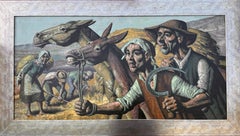 Harvesters oil on canvas painting Spain european art