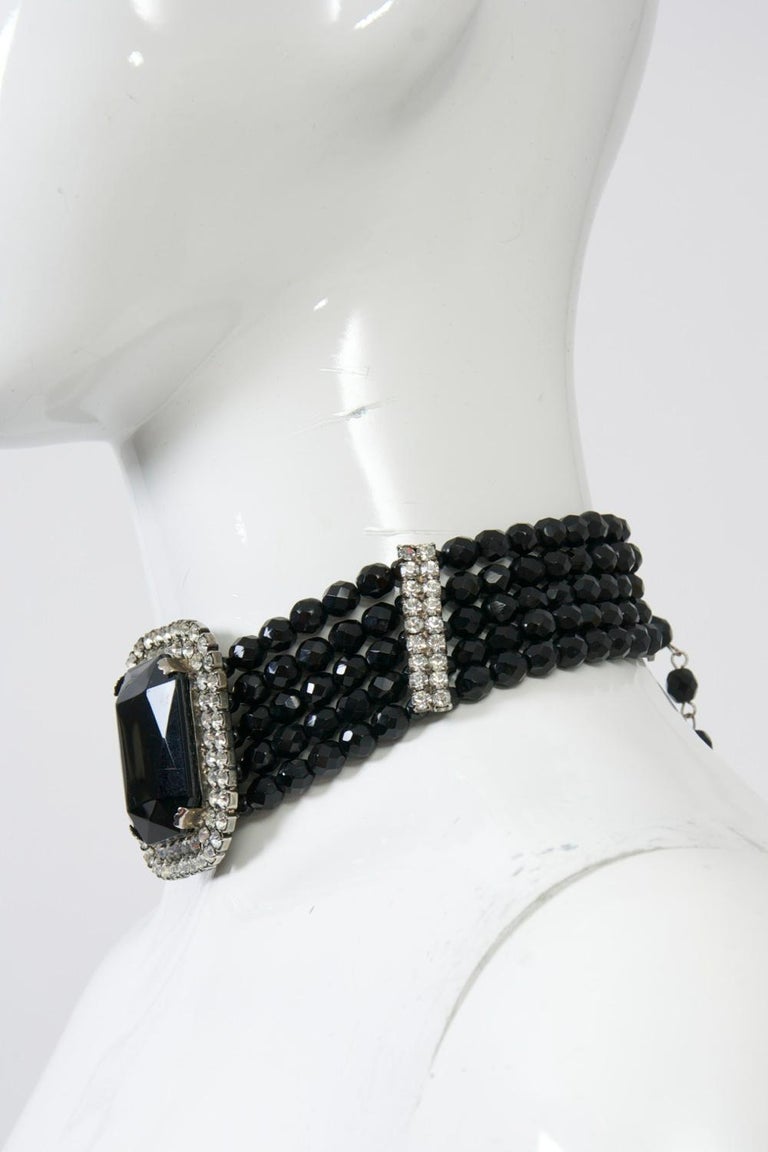 Jet and Rhinestone Choker at 1stDibs