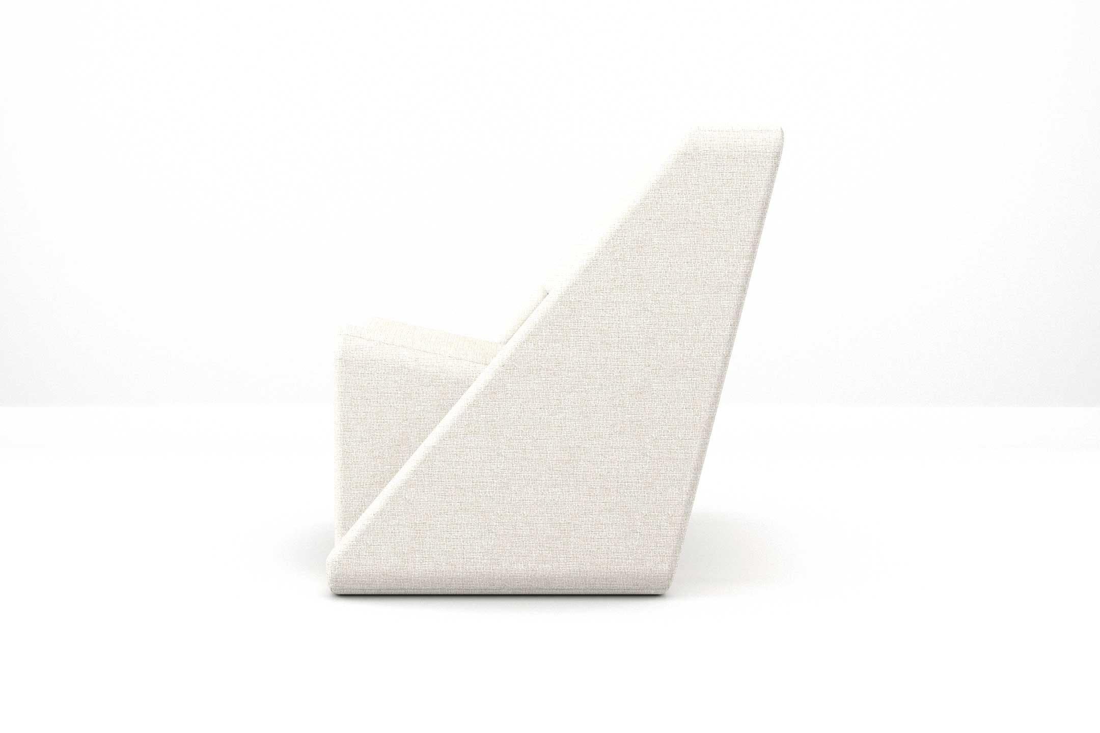 European Jet Armchair - Modern Handcrafted Armchair Upholstered in White Fabric For Sale