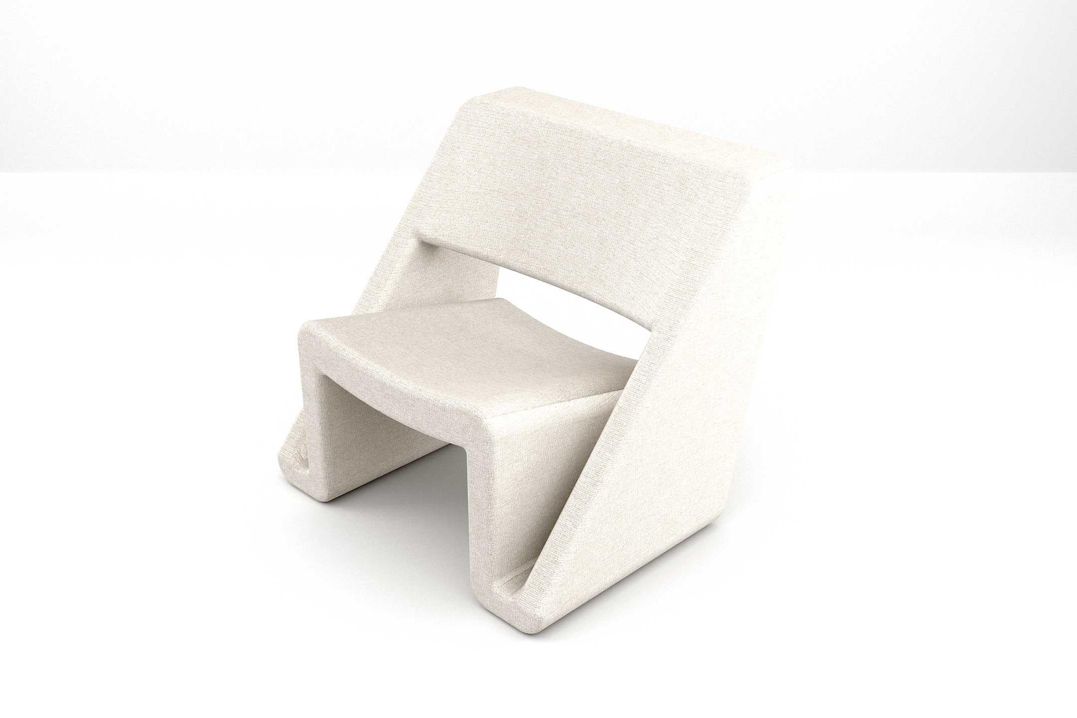 Contemporary Jet Armchair - Modern White Upholstered Armchair For Sale