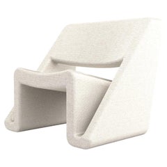 Jet Armchair - Modern Handcrafted Armchair Upholstered in White Fabric