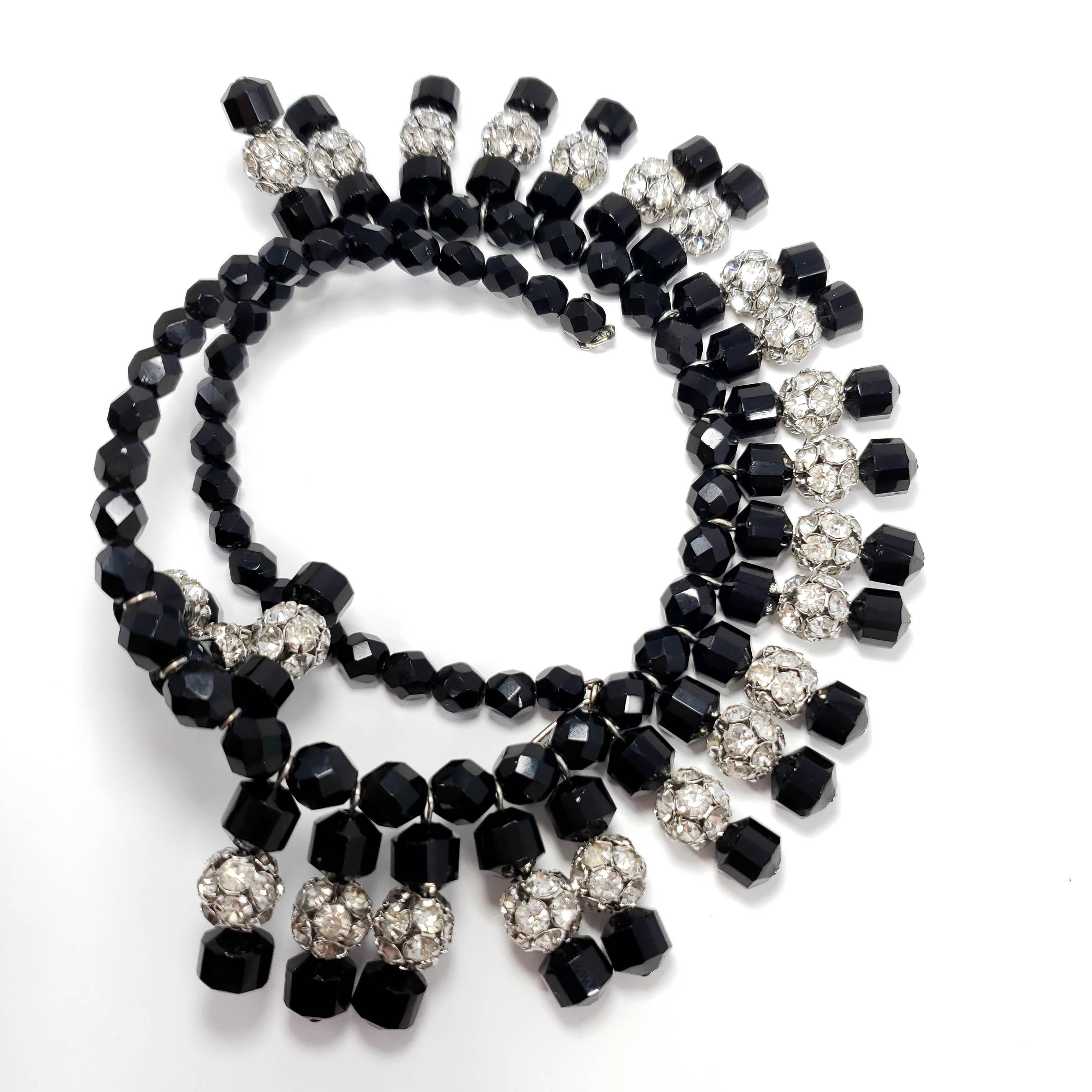 black beaded collar necklace