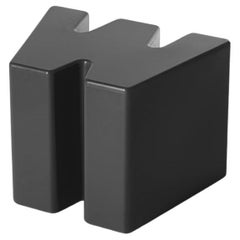 Jet Black Double U Stool by Kazuko Okamoto