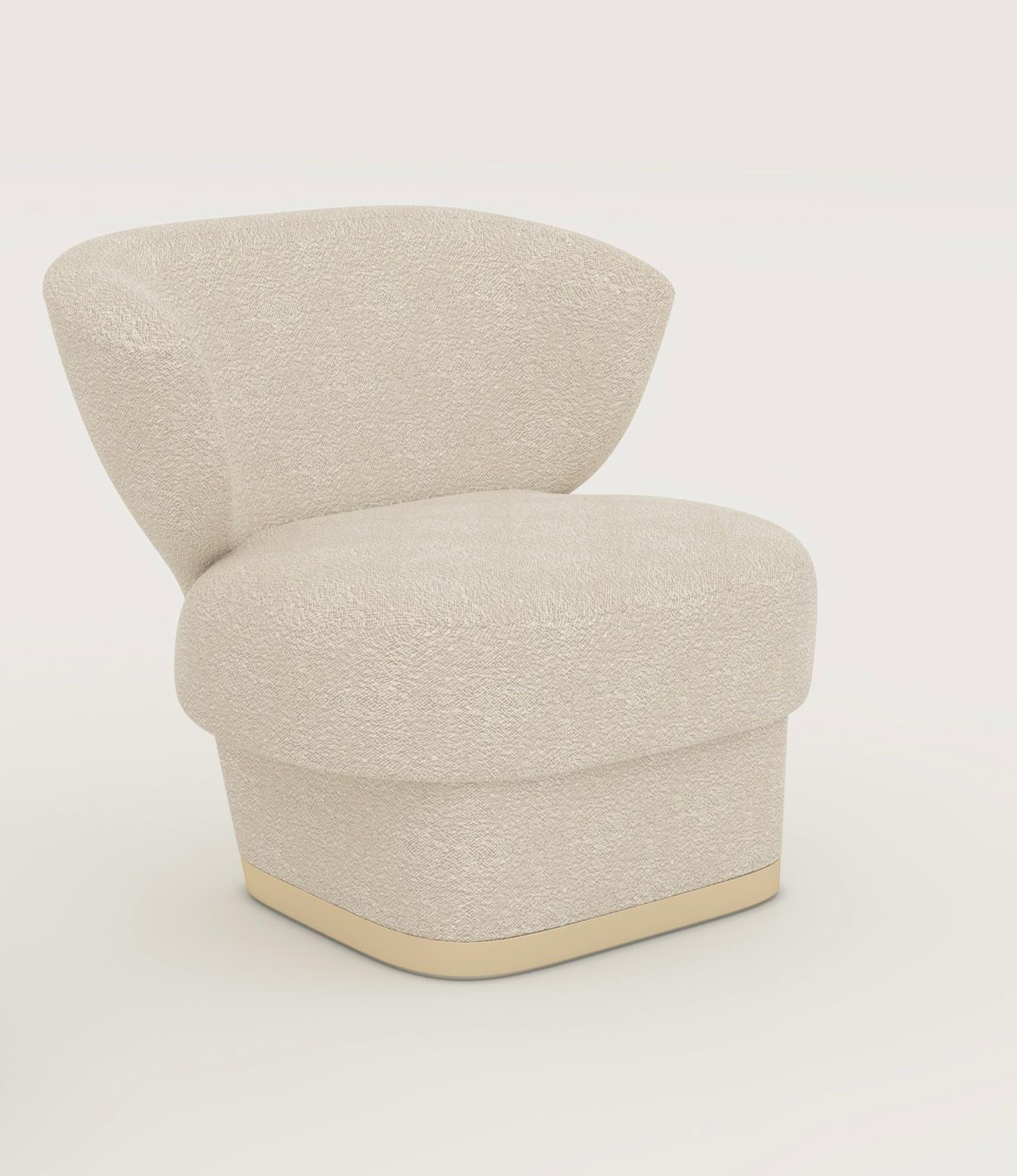 Jet Felt armchair by Jerome Bugara 
Beech frame and Karokorum foam and fabric by Dedar Milano
Base in satin brass finish
Limited edition 25
Numbered with certificate of authenticity
Made in France