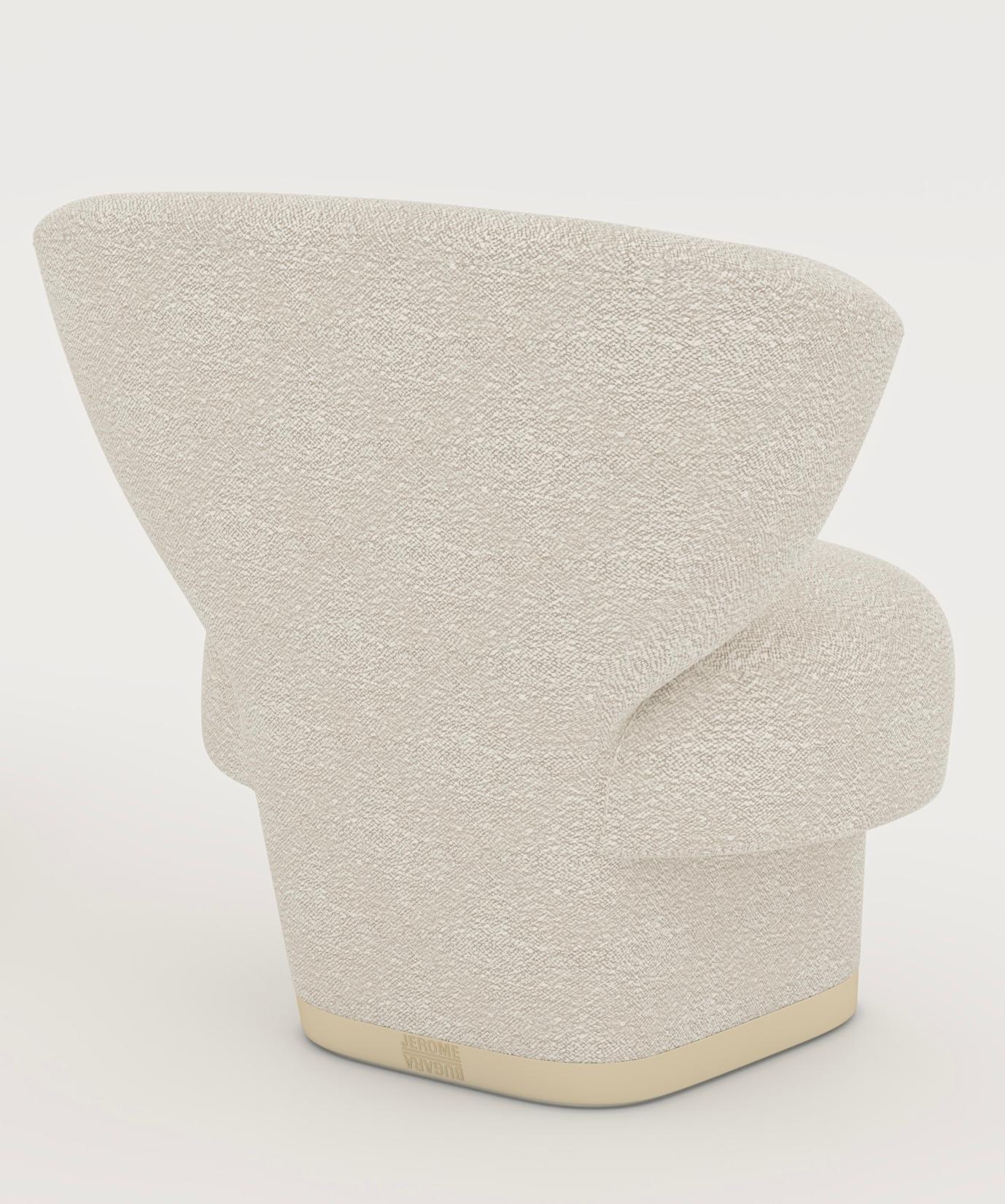 Jet Felt ArmChair in Dedar Fabric by Jerome Bugara In New Condition For Sale In VERSAILLES, FR