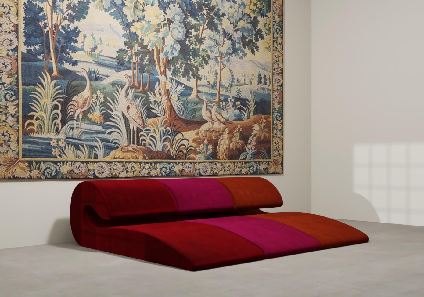 Jet Lag Chair Sculptural Modular Chaise Longue Contemporary 'Red' (Britisch) im Angebot