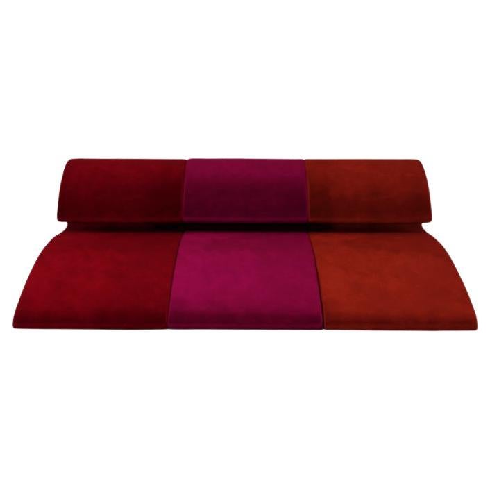 Jet Lag Sofá Modular Escultural Contemporáneo 'Rojo/Rosa/Naranja