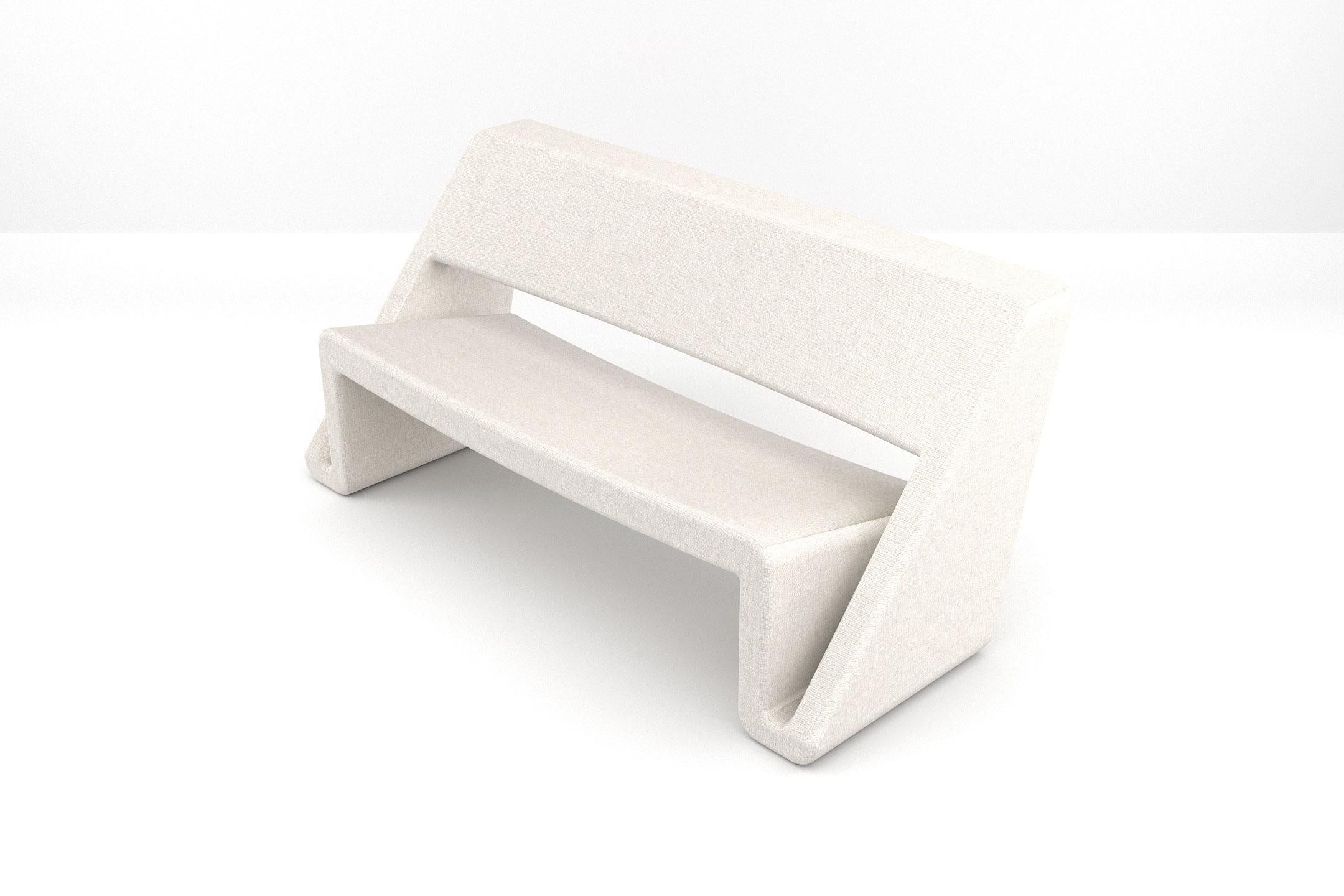 Contemporary Jet Sofa - Modern White Upholstered Two Seat Sofa For Sale