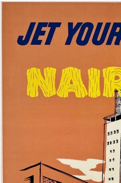IL JET A NAIROBI IN B.O.A.C. Poster di viaggio originale della compagnia aerea d'epoca