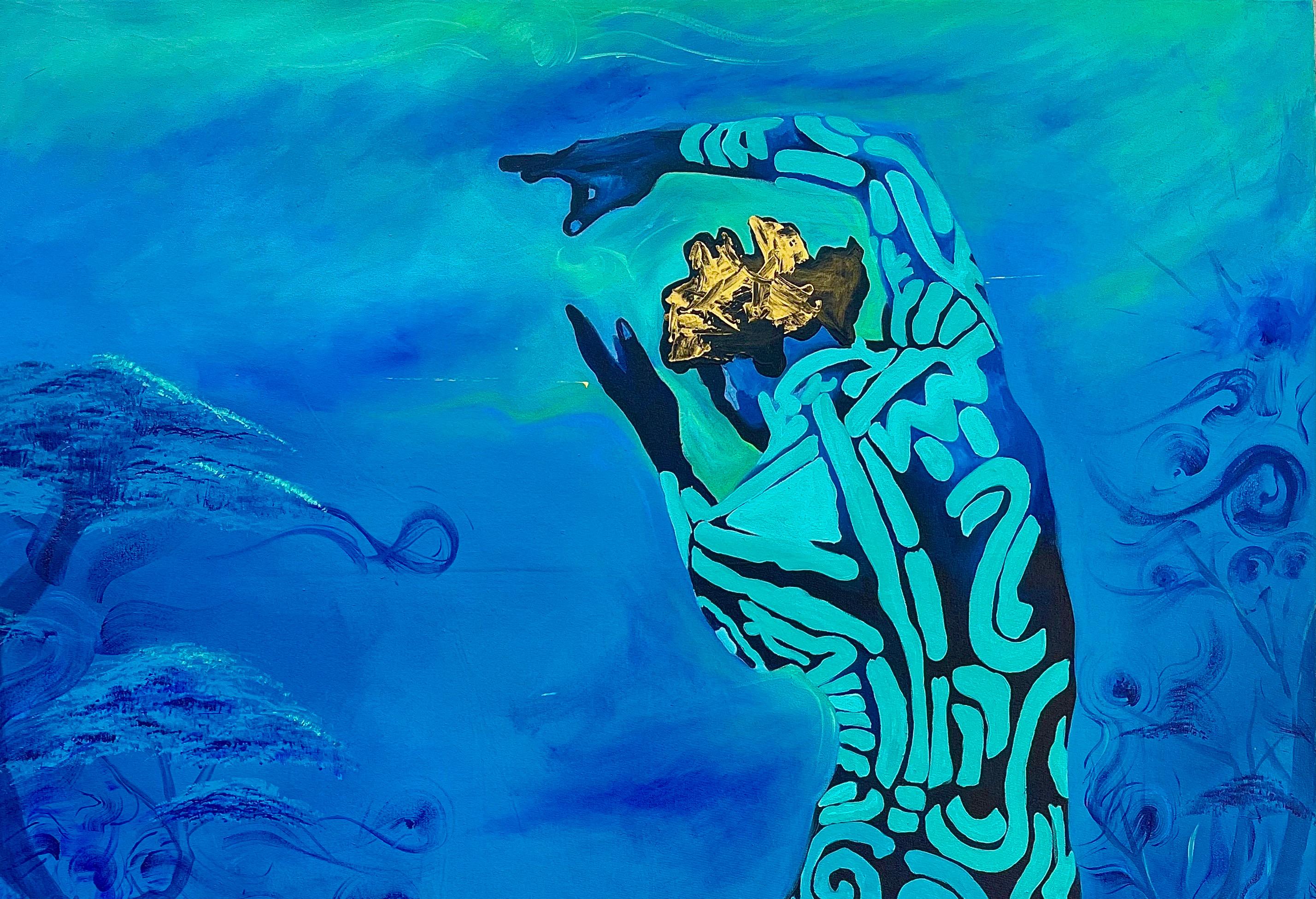 Como Árboles en el Viento - Siglo XXI, Figurativo, Africano, Danza, Escritura Corporal - Painting de Jethro King Oluwatosin