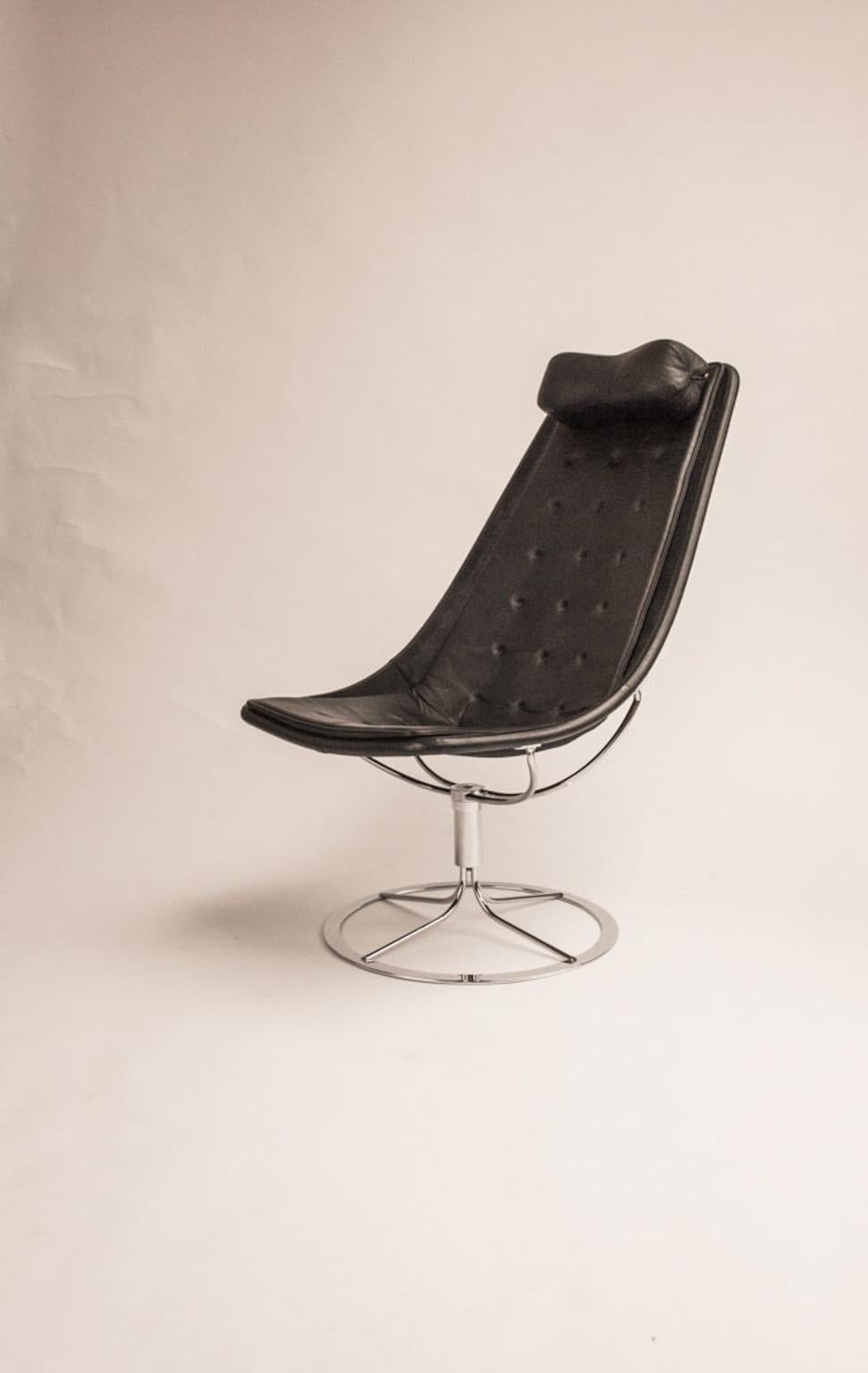 Swedish Jetson Lounge Chair and Stool by Bruno Mathsson For Sale