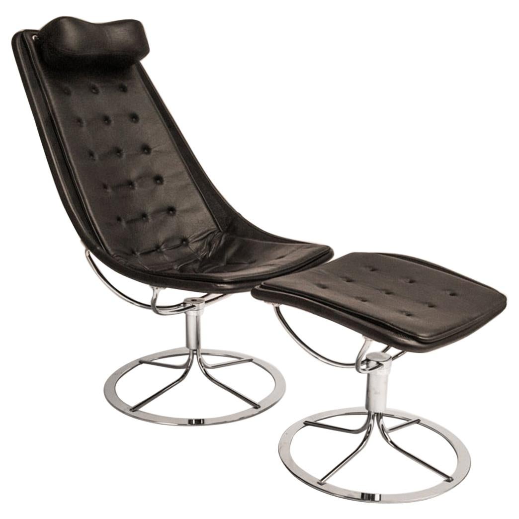 Jetson Lounge Chair and Stool by Bruno Mathsson For Sale