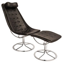 Vintage Jetson Lounge Chair and Stool by Bruno Mathsson