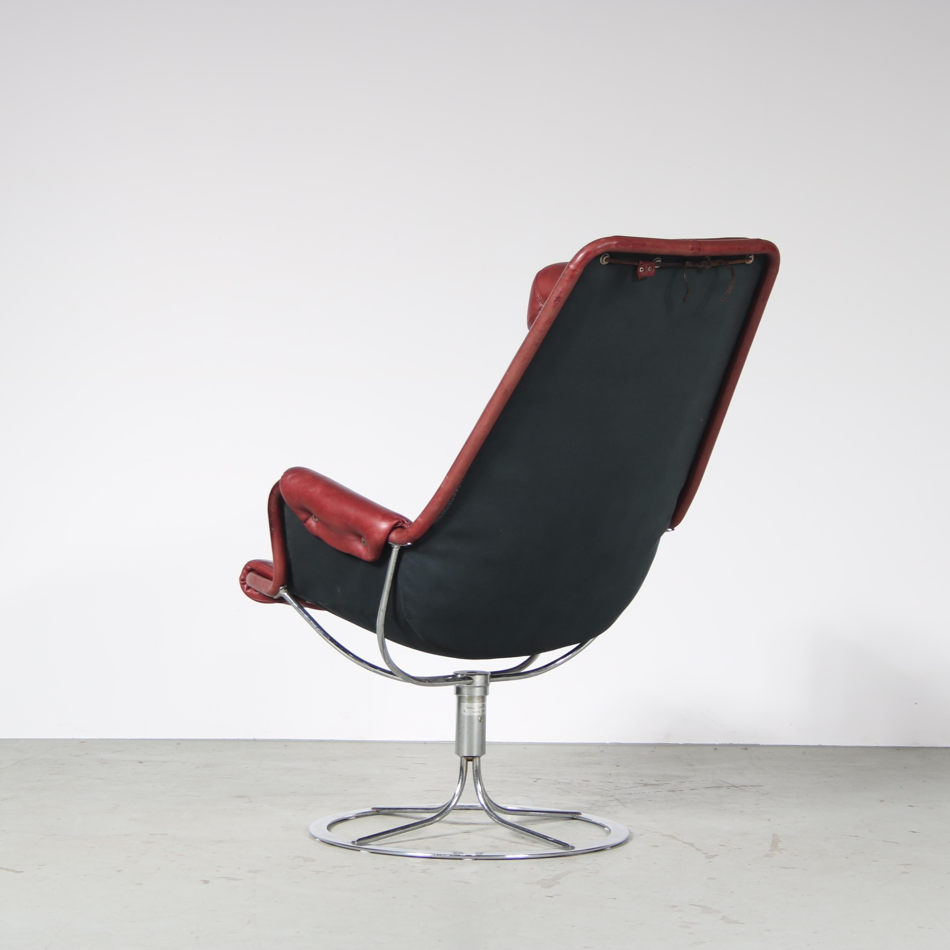 Metal “Jetson” Lounge chair by Bruno Mathsson for DUX, Sweden, 1960 For Sale