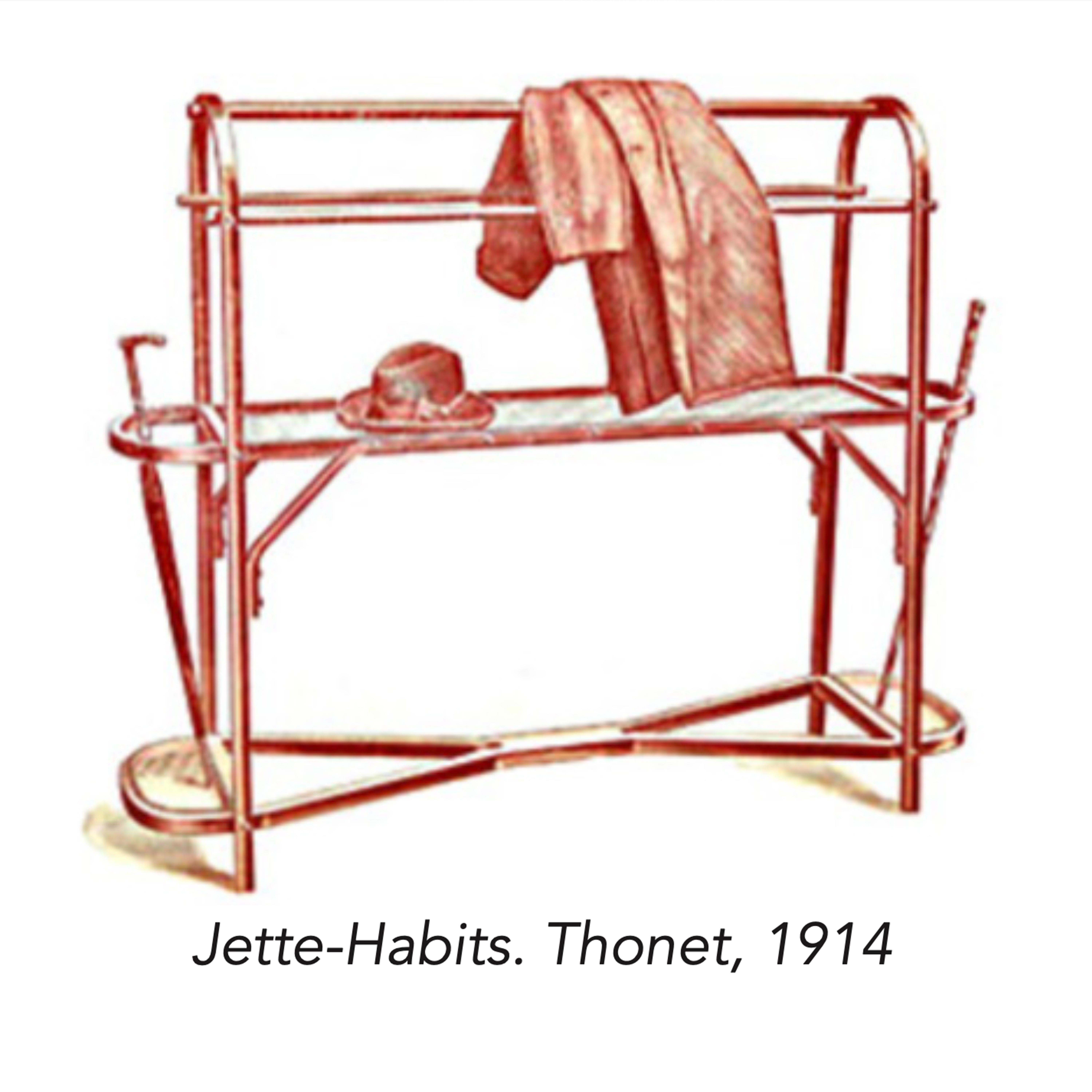 Jette-Habits / Porte Manteaux (Kleiderständer, Hutständer, Schirmständer) - ART DECO im Angebot 2