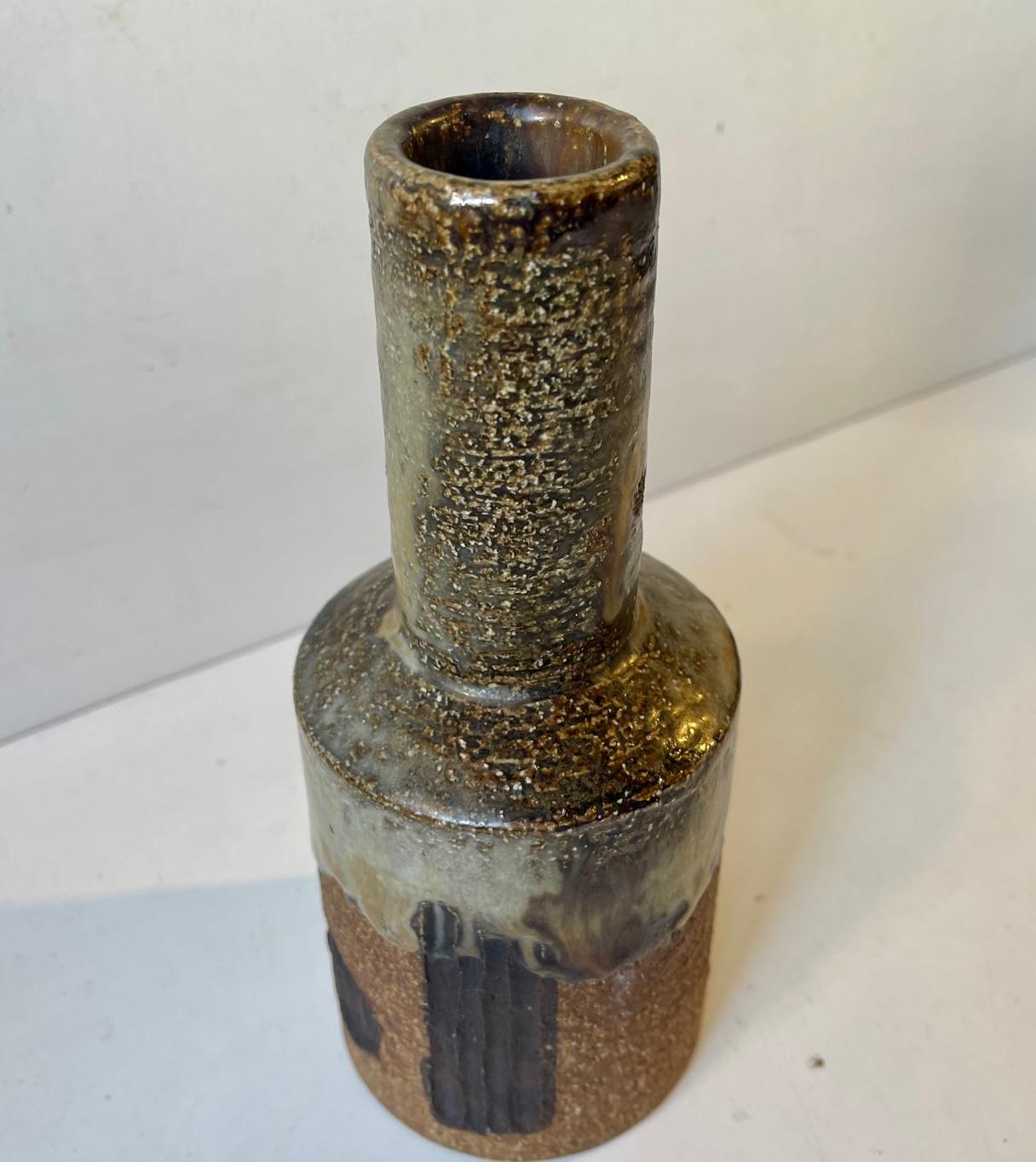 Smaltato Jette Hellerøe Vaso astratto in gres per. Axella Design anni '70 in vendita
