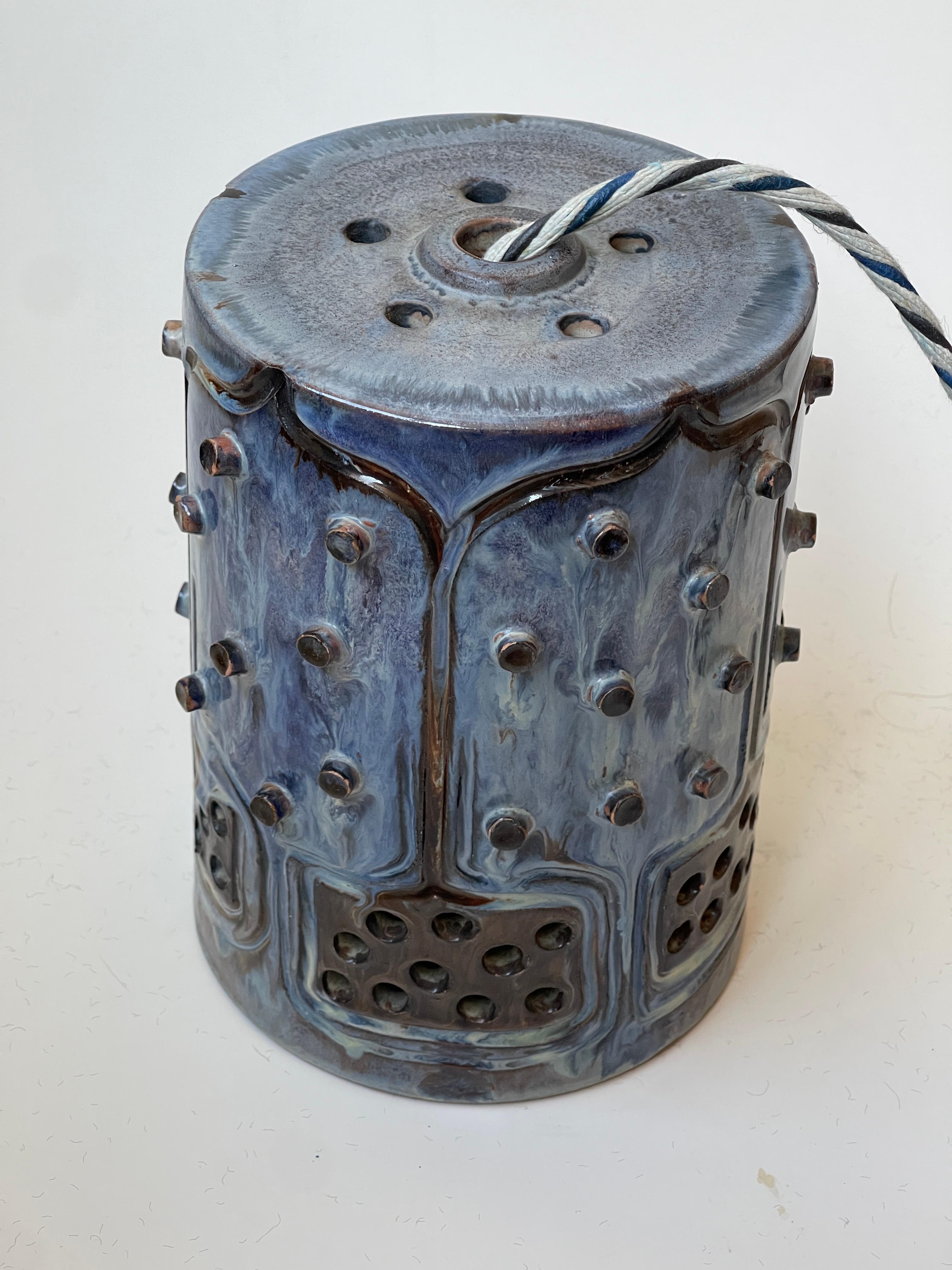 20th Century Jette Hellerøe for Axella Danish Stoneware Pendant Lamp For Sale