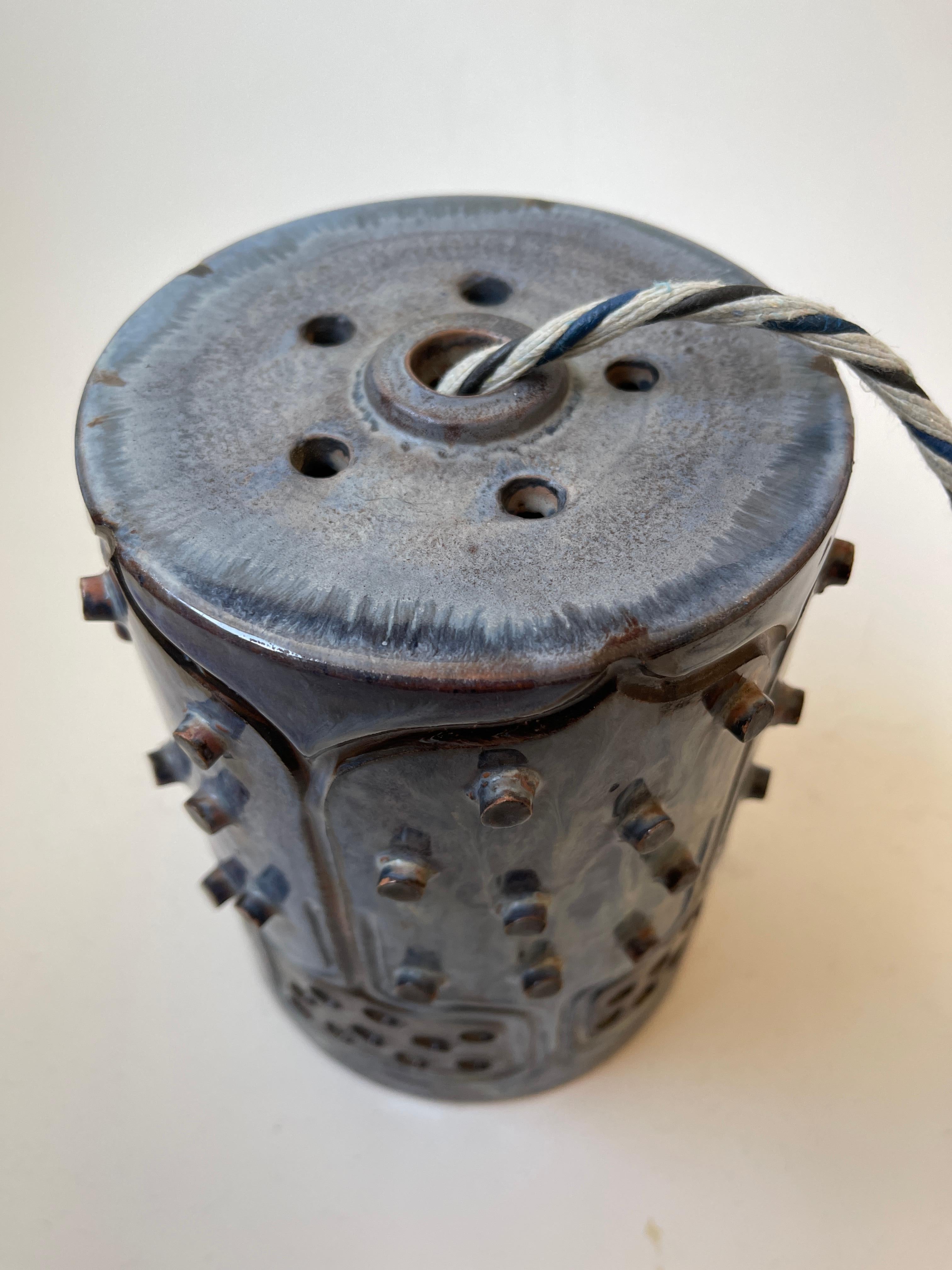 Pottery Jette Hellerøe for Axella Danish Stoneware Pendant Lamp For Sale