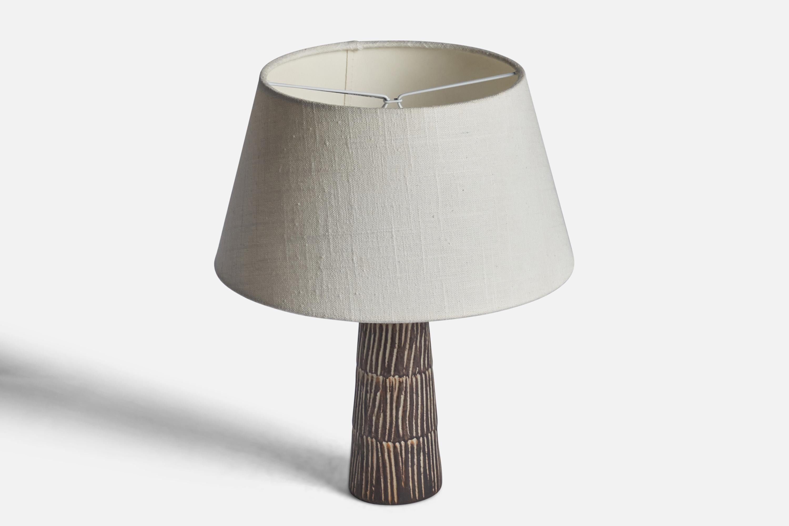 Mid-Century Modern Jette Hellerøe, Small Table Lamp Stoneware, Denmark, 1960s For Sale