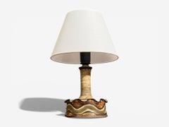 Jette Hellerøe, Table Lamp, Beige Ceramic, Denmark, 1970s