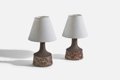 Jette Hellerøe, Table Lamps, Stoneware, Denmark, 1960s