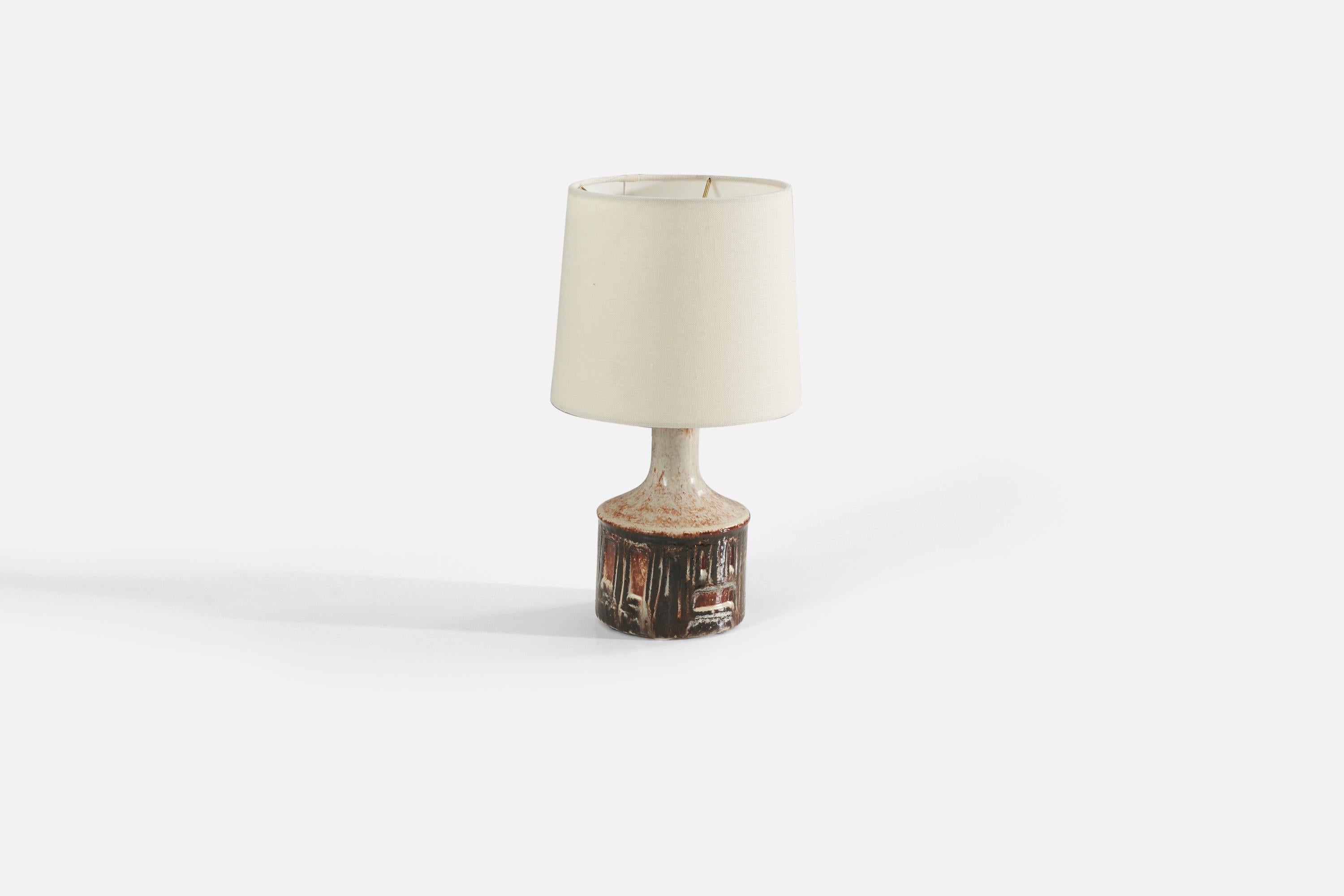 Mid-Century Modern Jette Hellerøe, Table Lamp, Glazed Stoneware, Denmark, 1960s For Sale