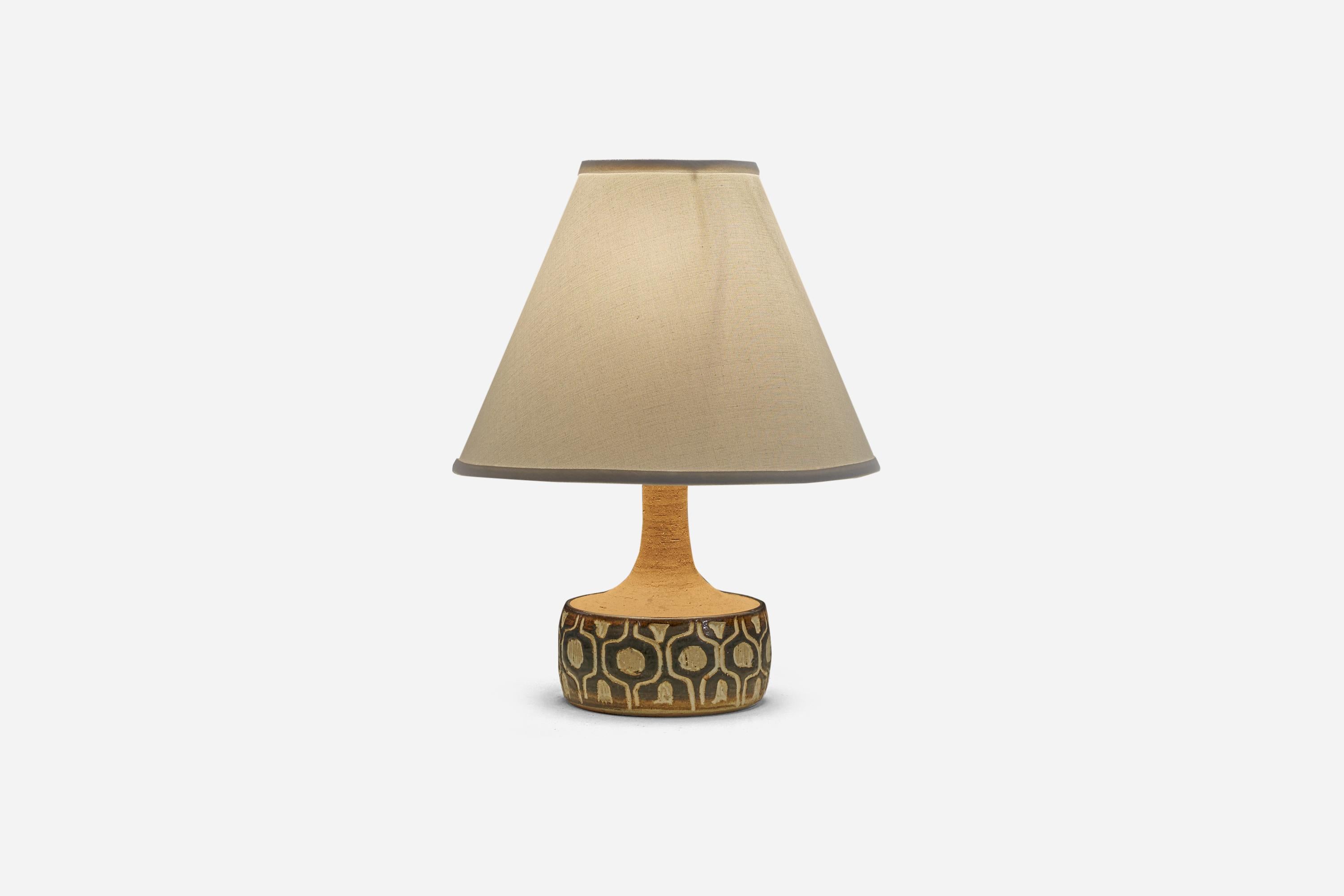 Mid-Century Modern Jette Hellerøe, Table Lamp, Glazed Stoneware, Denmark, 1960s