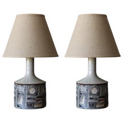 Jette Hellerøe, Table Lamp Glazed Stoneware, Denmark, 1960s