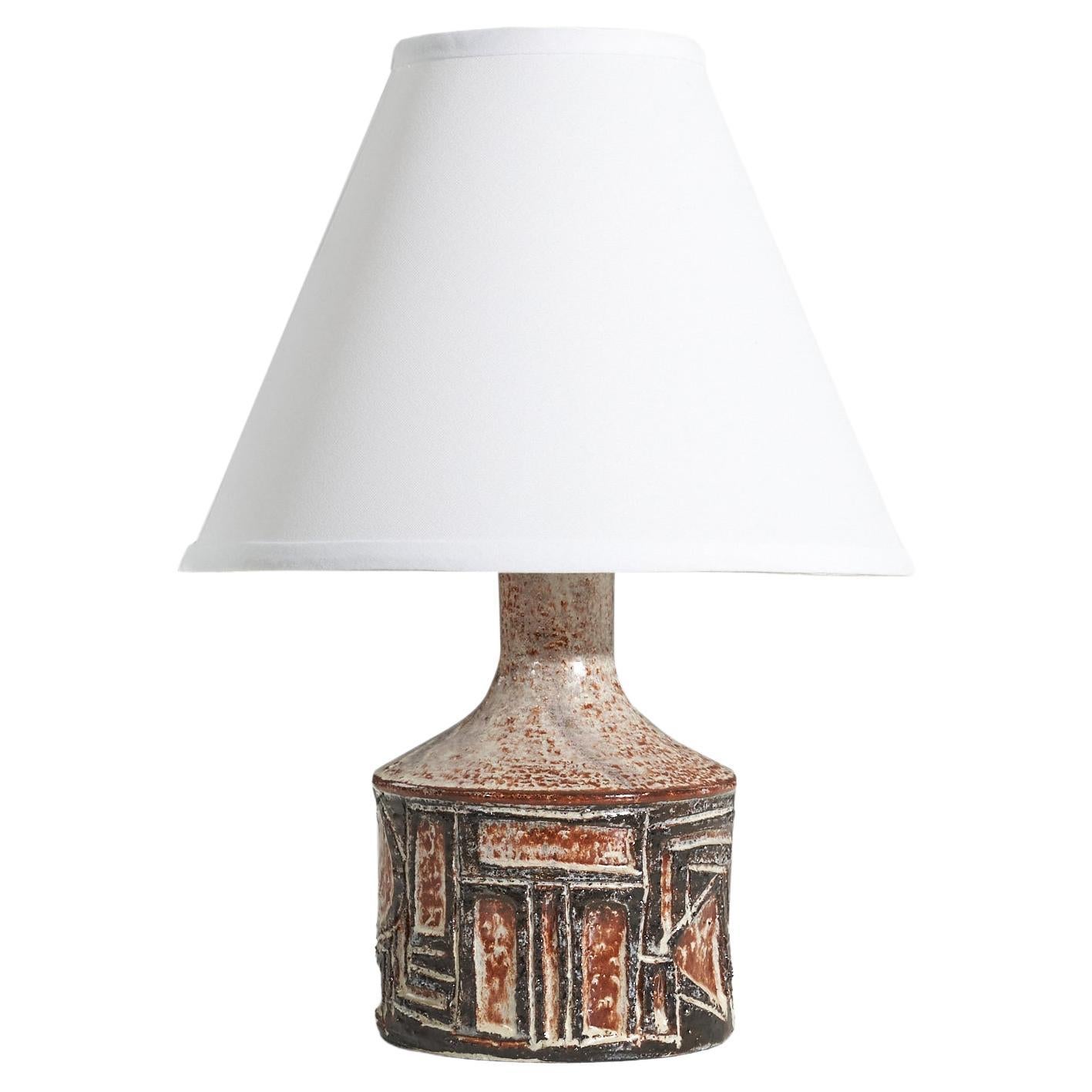 Jette Hellerøe, Table Lamp, Glazed Stoneware, Denmark, 1960s For Sale